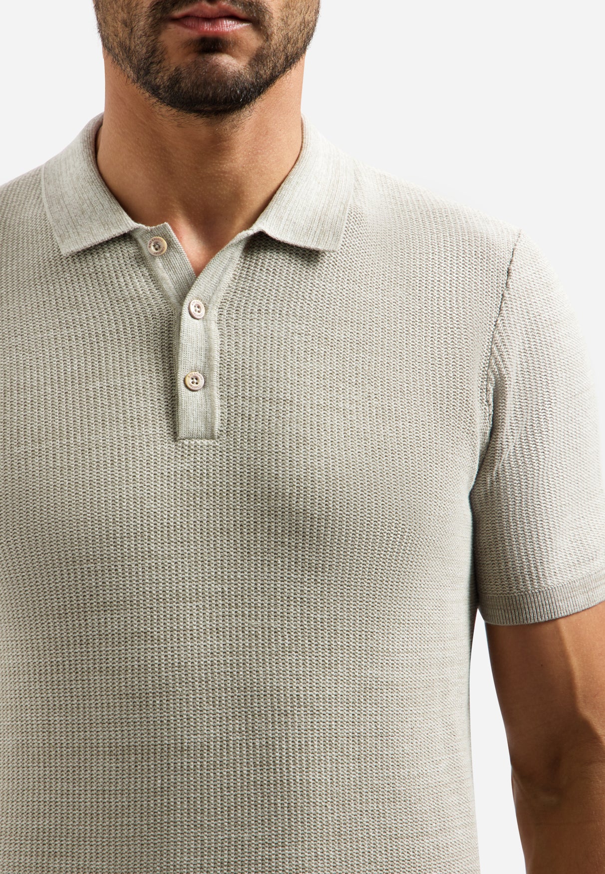 Gebreide polo | Taupe