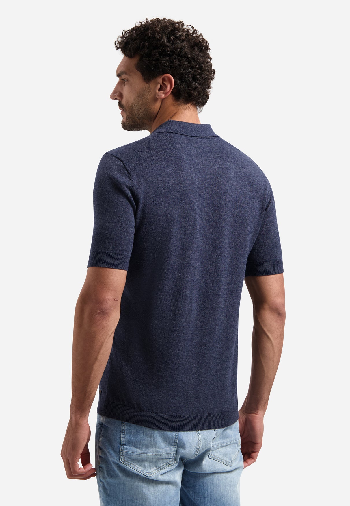 Knitted polo shirt | Night