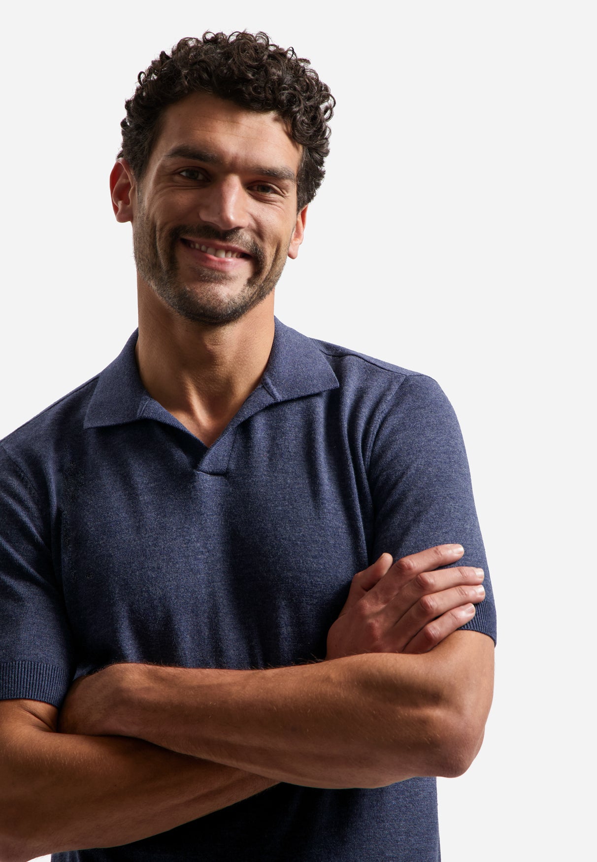 Knitted polo shirt | Night