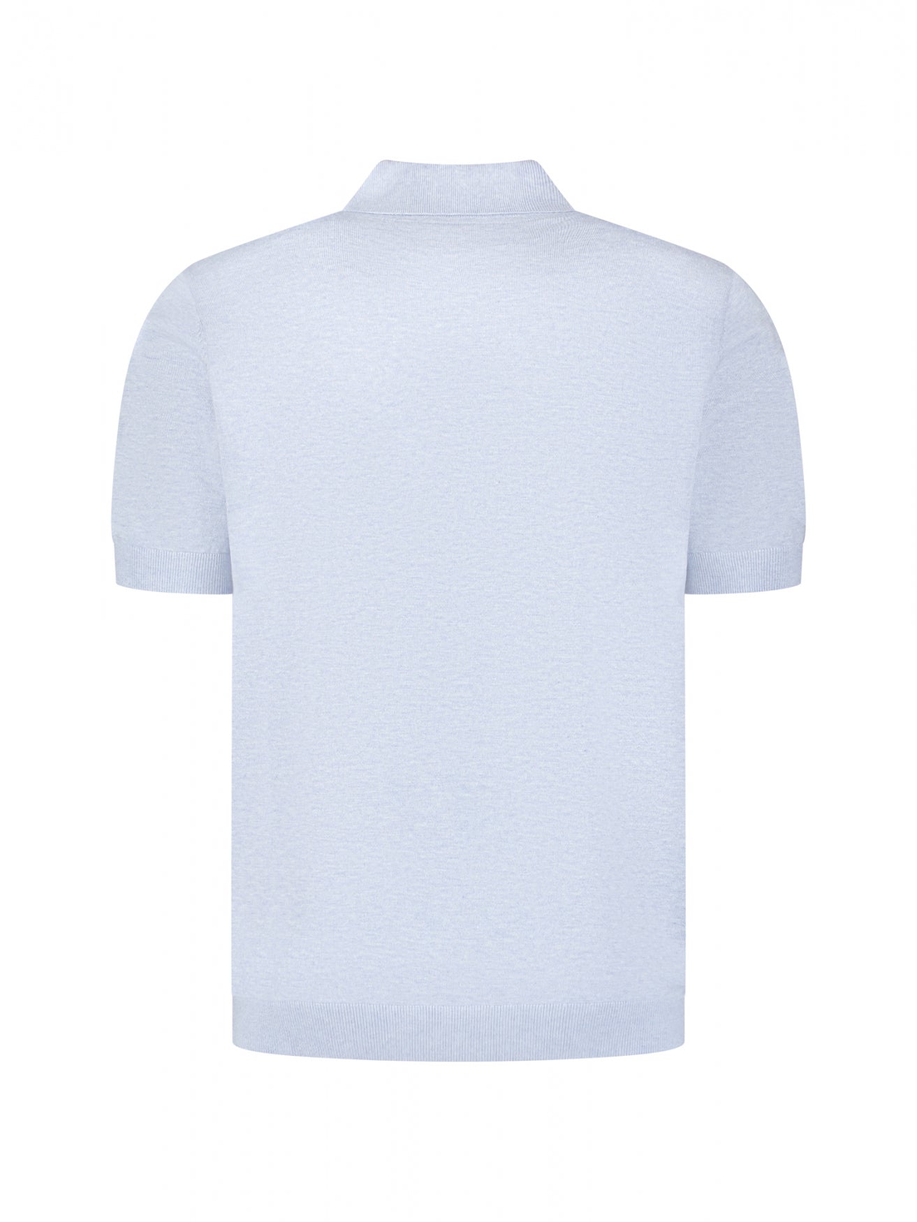 Gebreide polo met halve rits Blauw