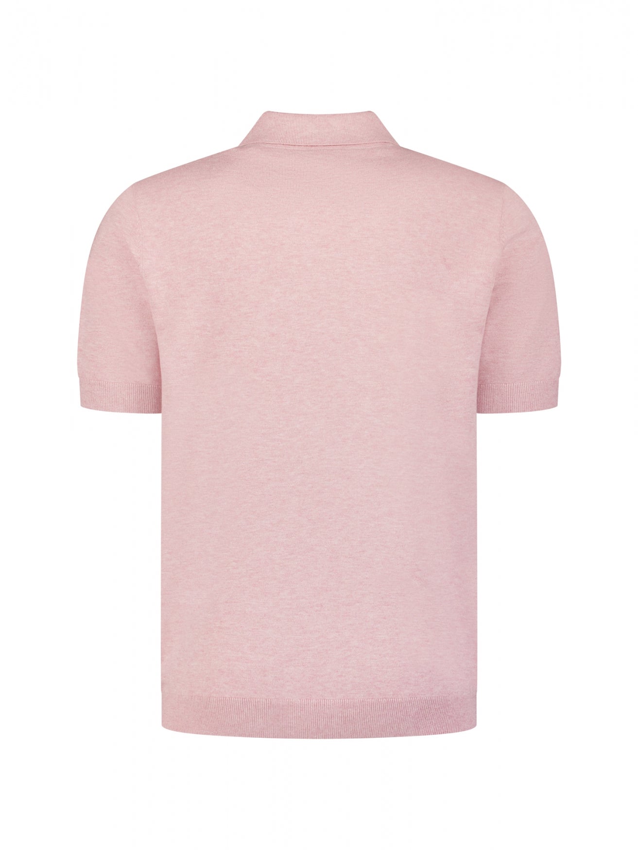 Gebreide polo met halve rits | Light Mauve