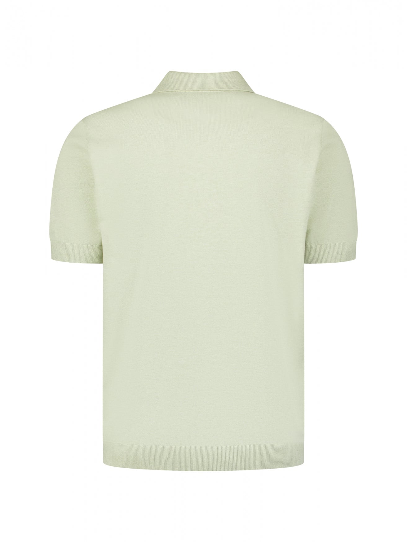 Knitted polo shirt with V-neck | Green