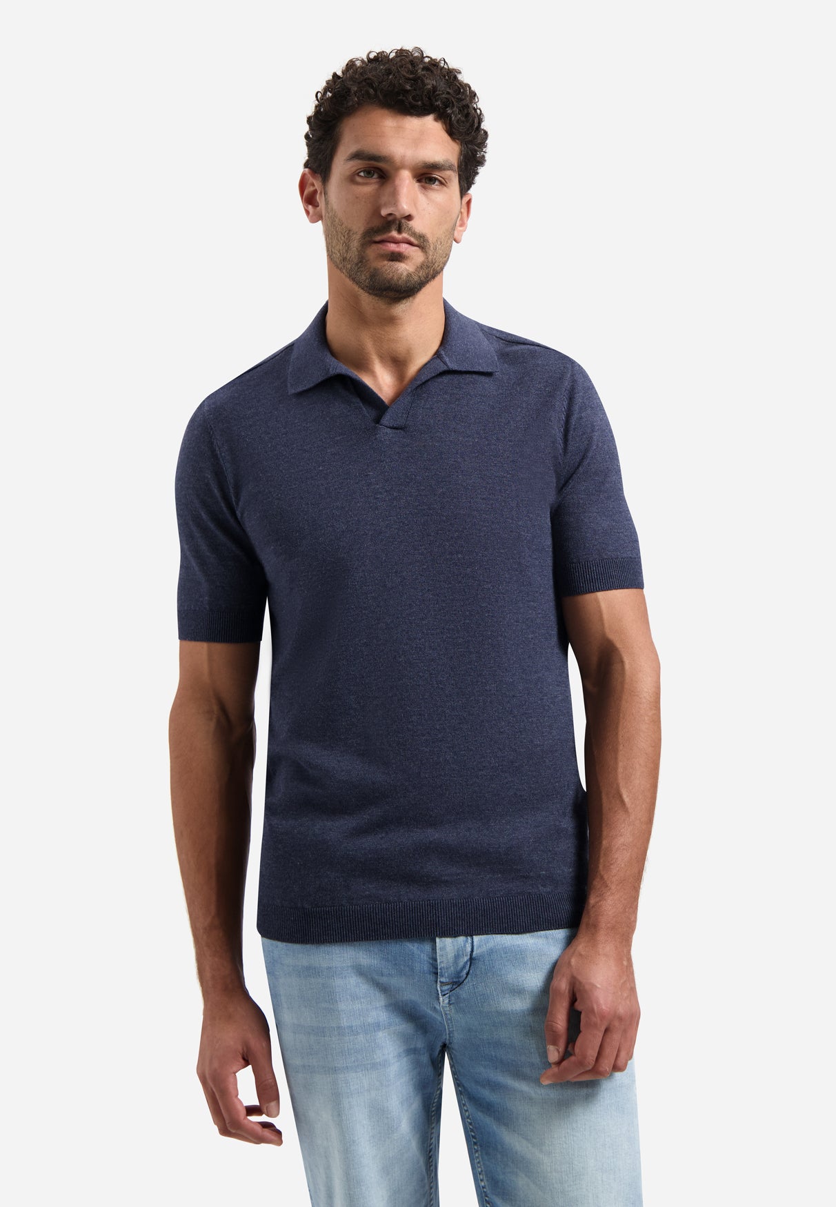 Polo tricoté à col en V | Night