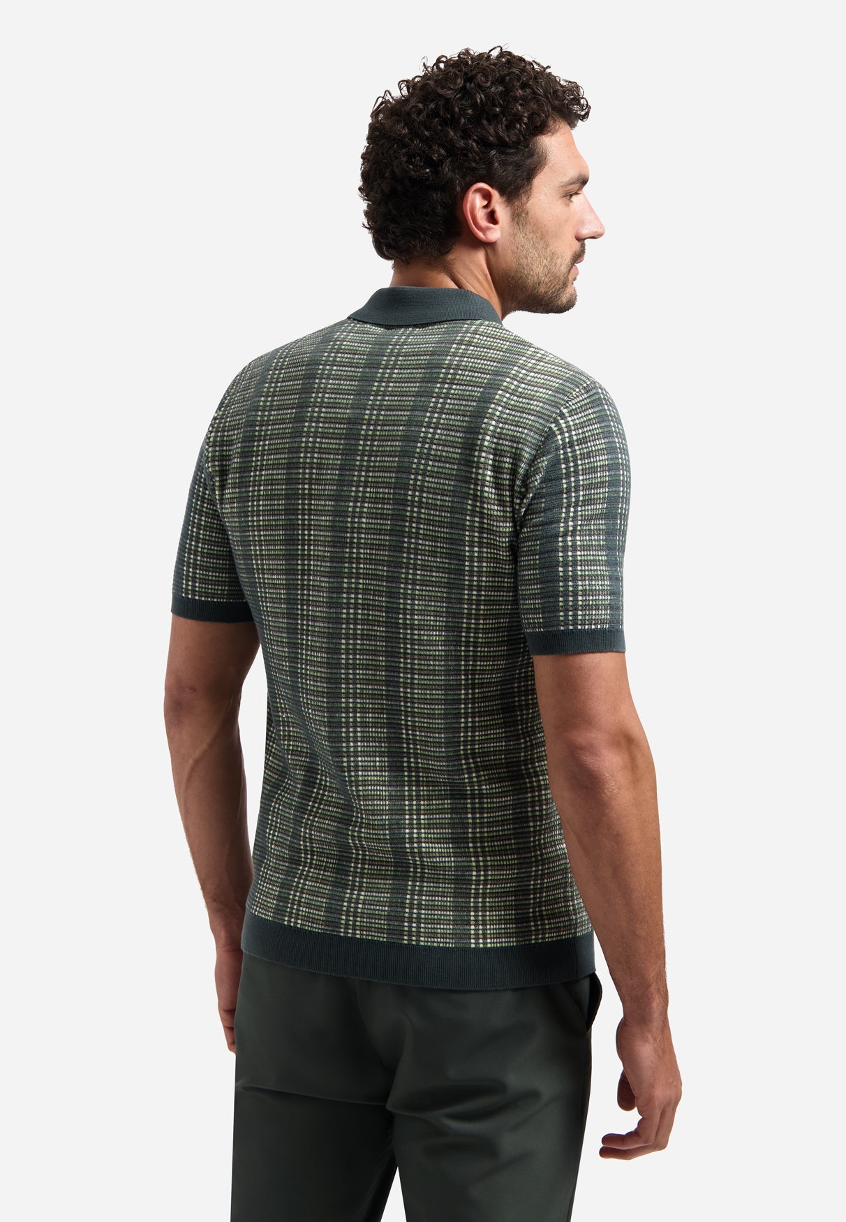 Knitted polo shirt | Dark Steel