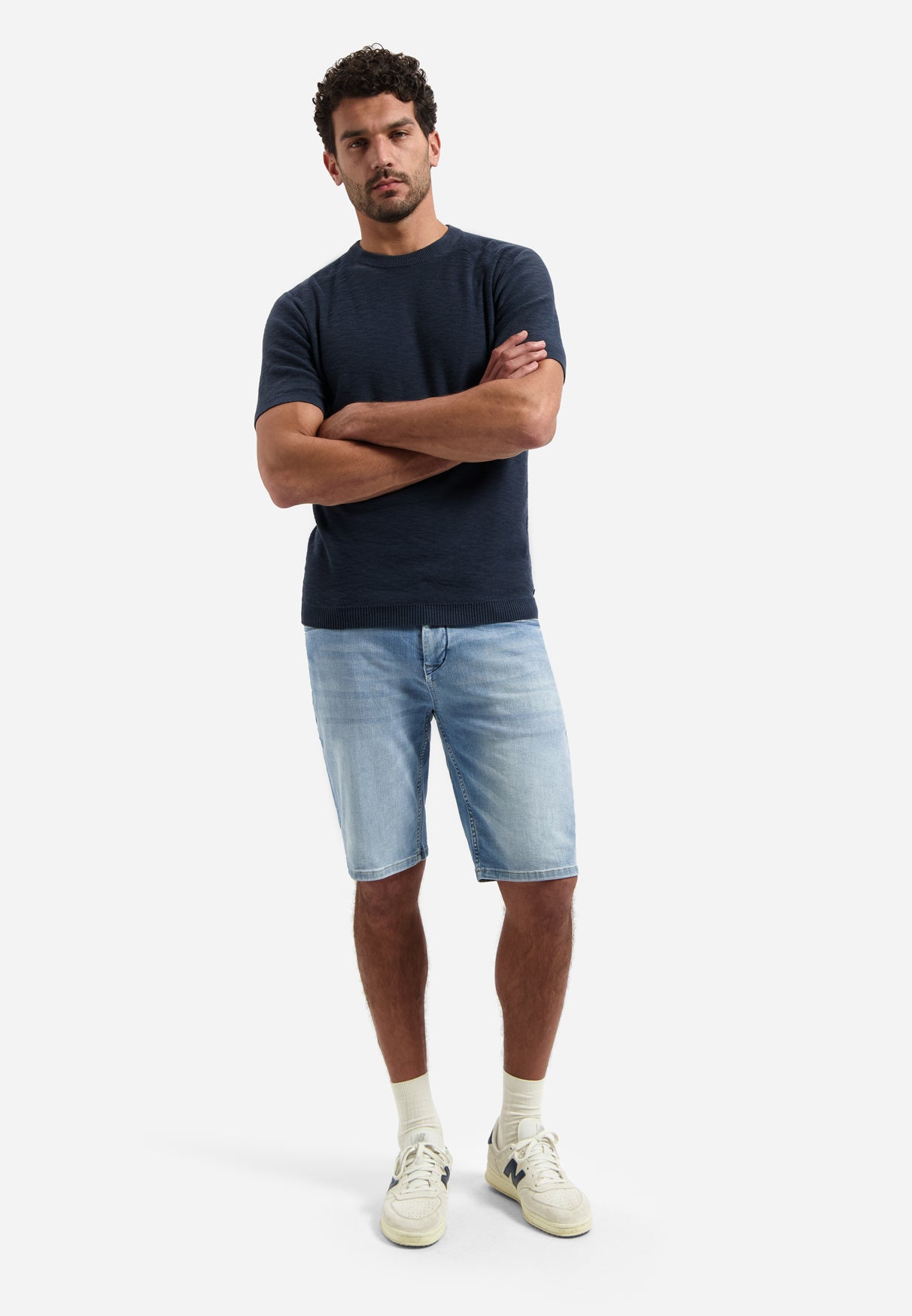 Polo flammé tricoté à boutons | Night