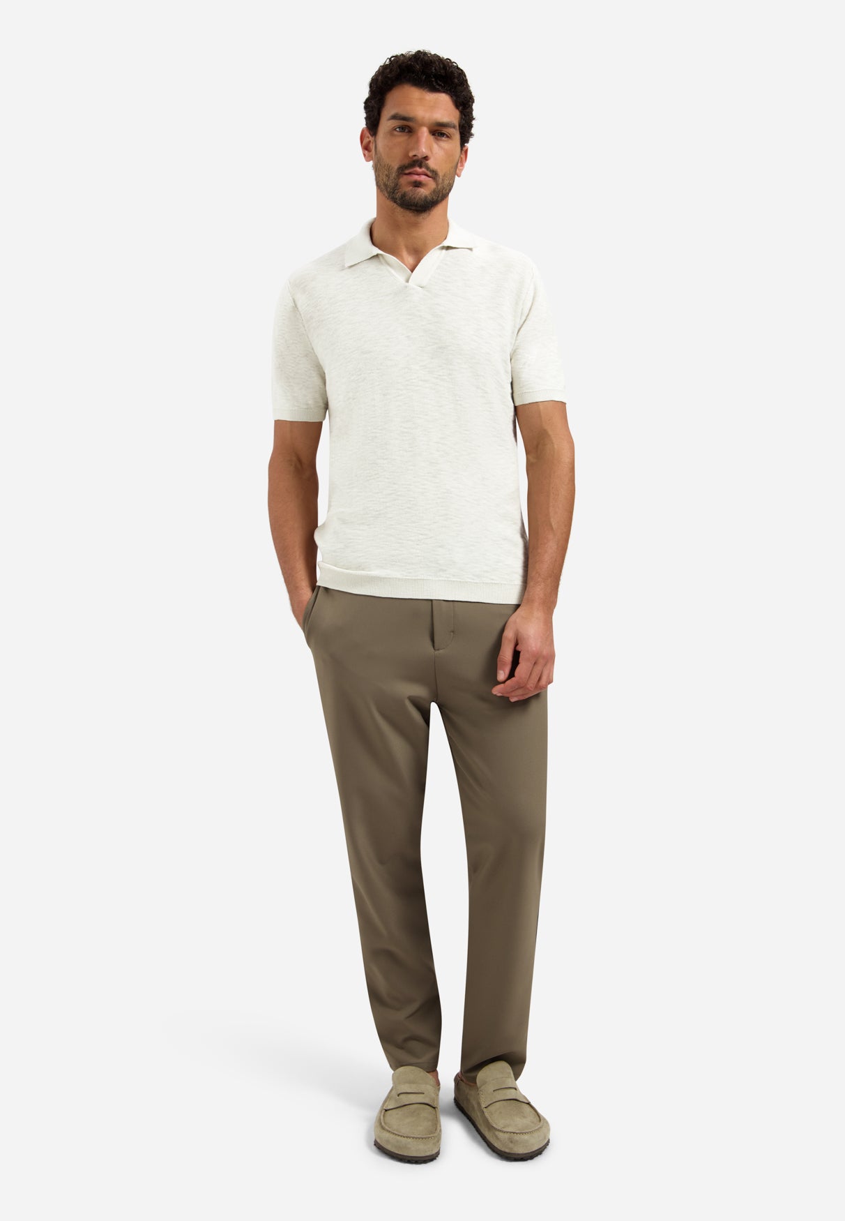 Polo tricoté à col en V | Kit