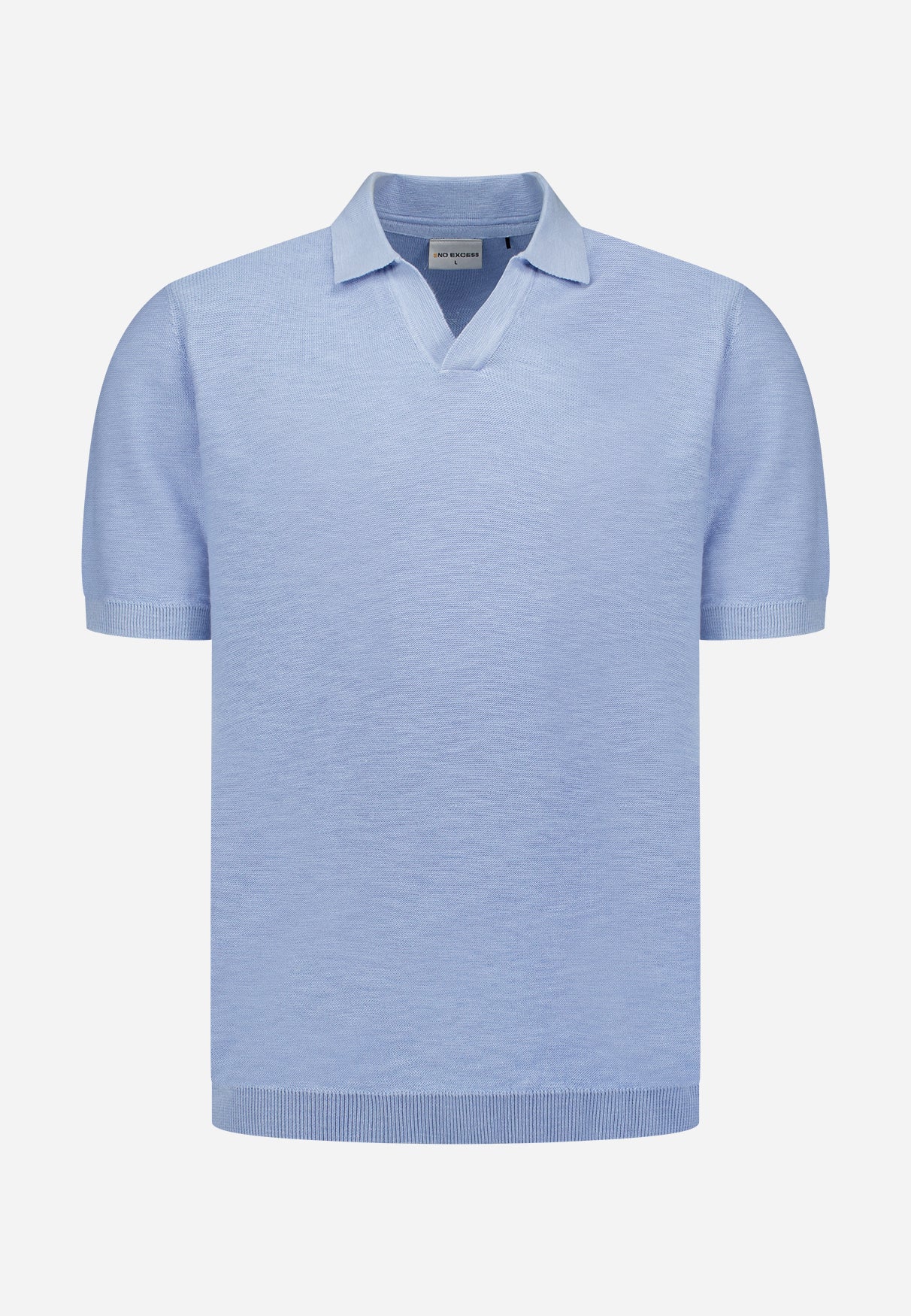 Gebreide V-hals polo | Blue