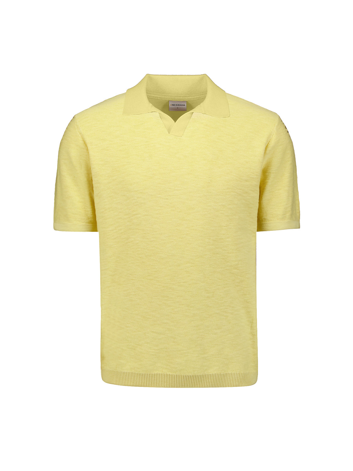 Knitted V-neck polo shirt | Yellow