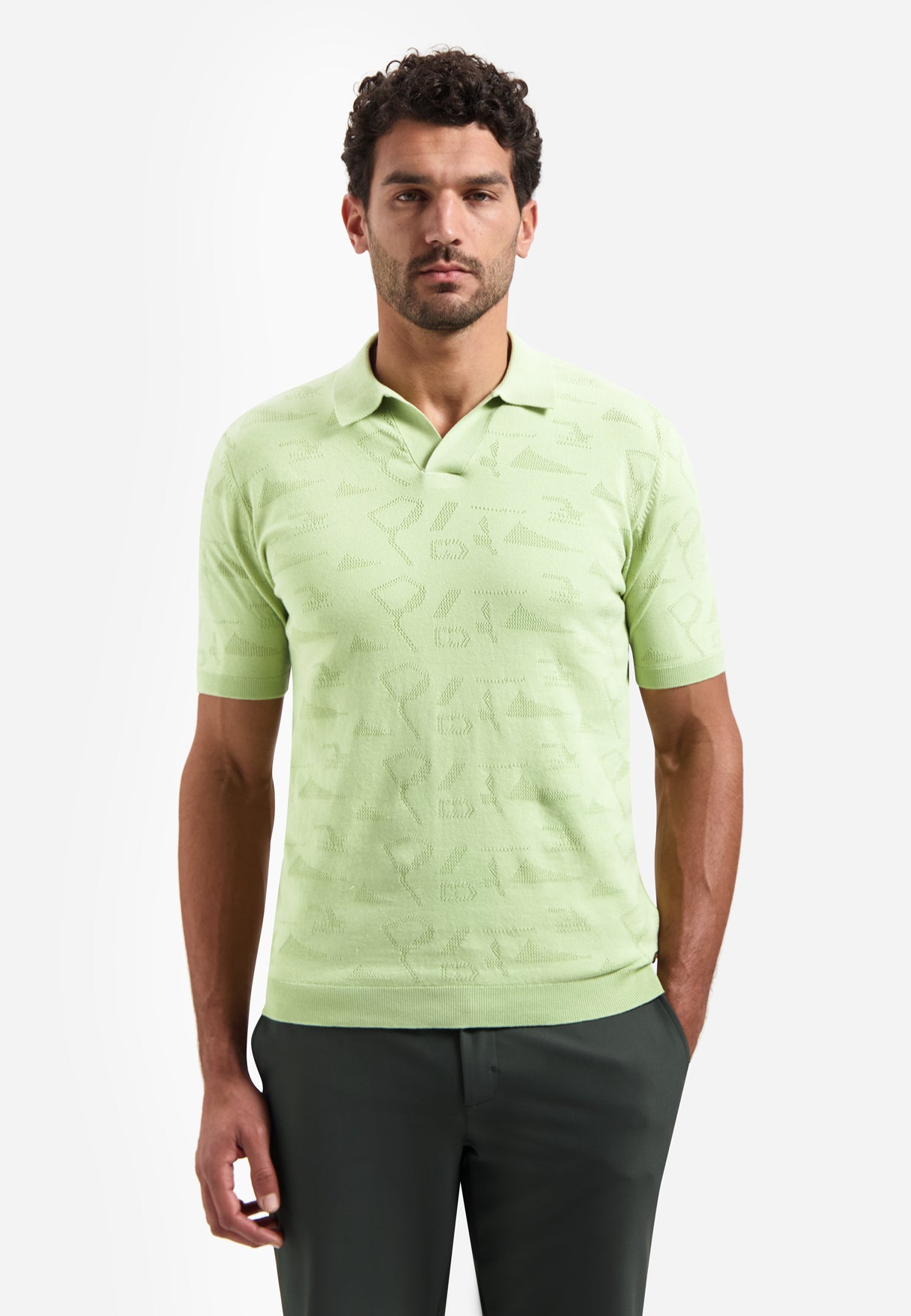 Polo jacquard tricoté | Green