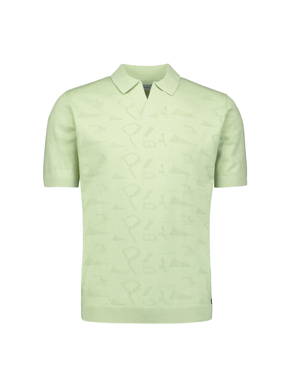 Knitted jacquard polo shirt | Green
