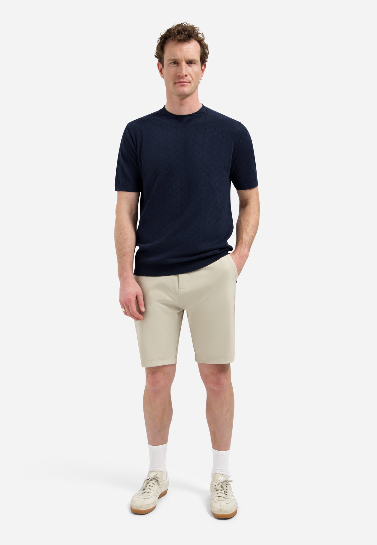 Knitted textured T-shirt | Night