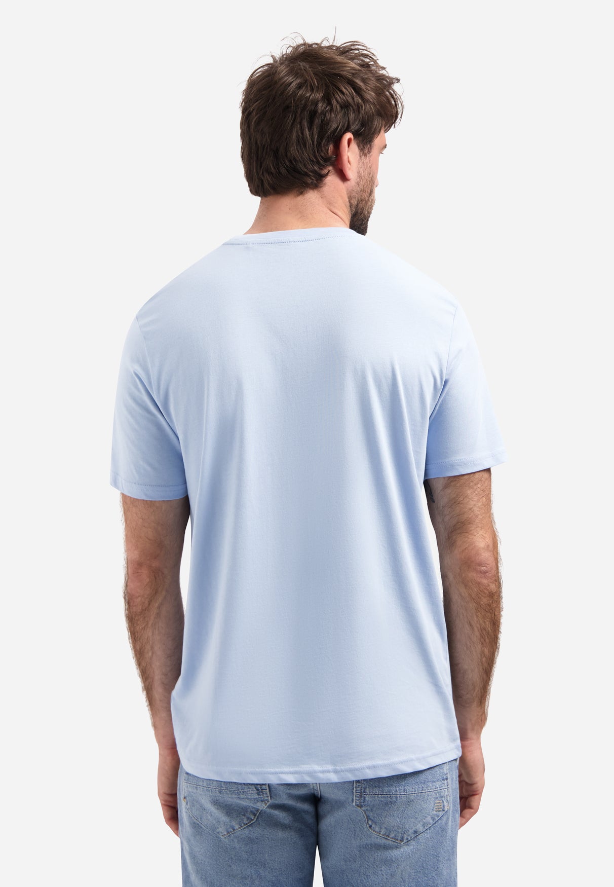 Basic effen T-shirt met ronde hals | Blue