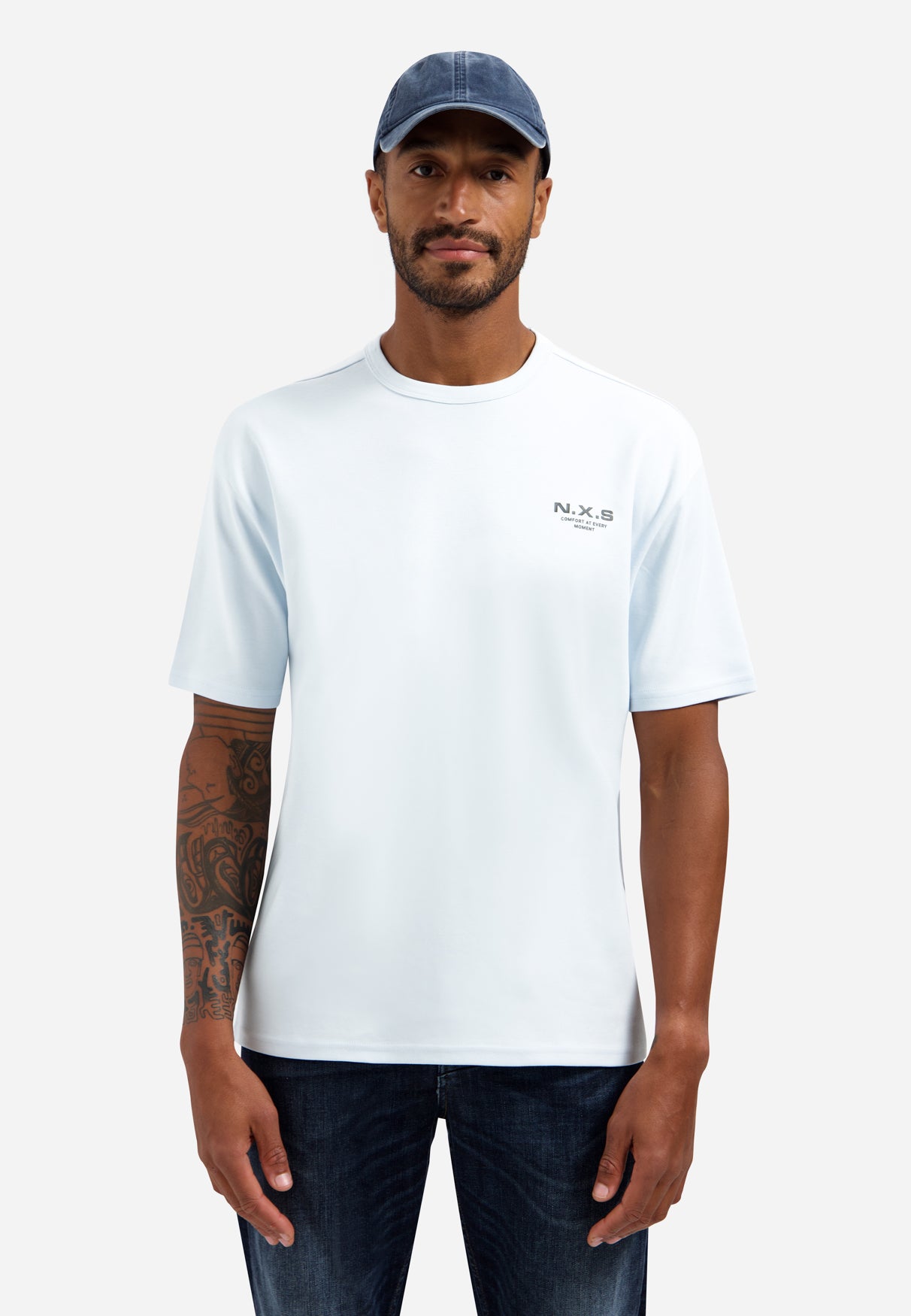 Heavy crewneck T-shirt | Sky