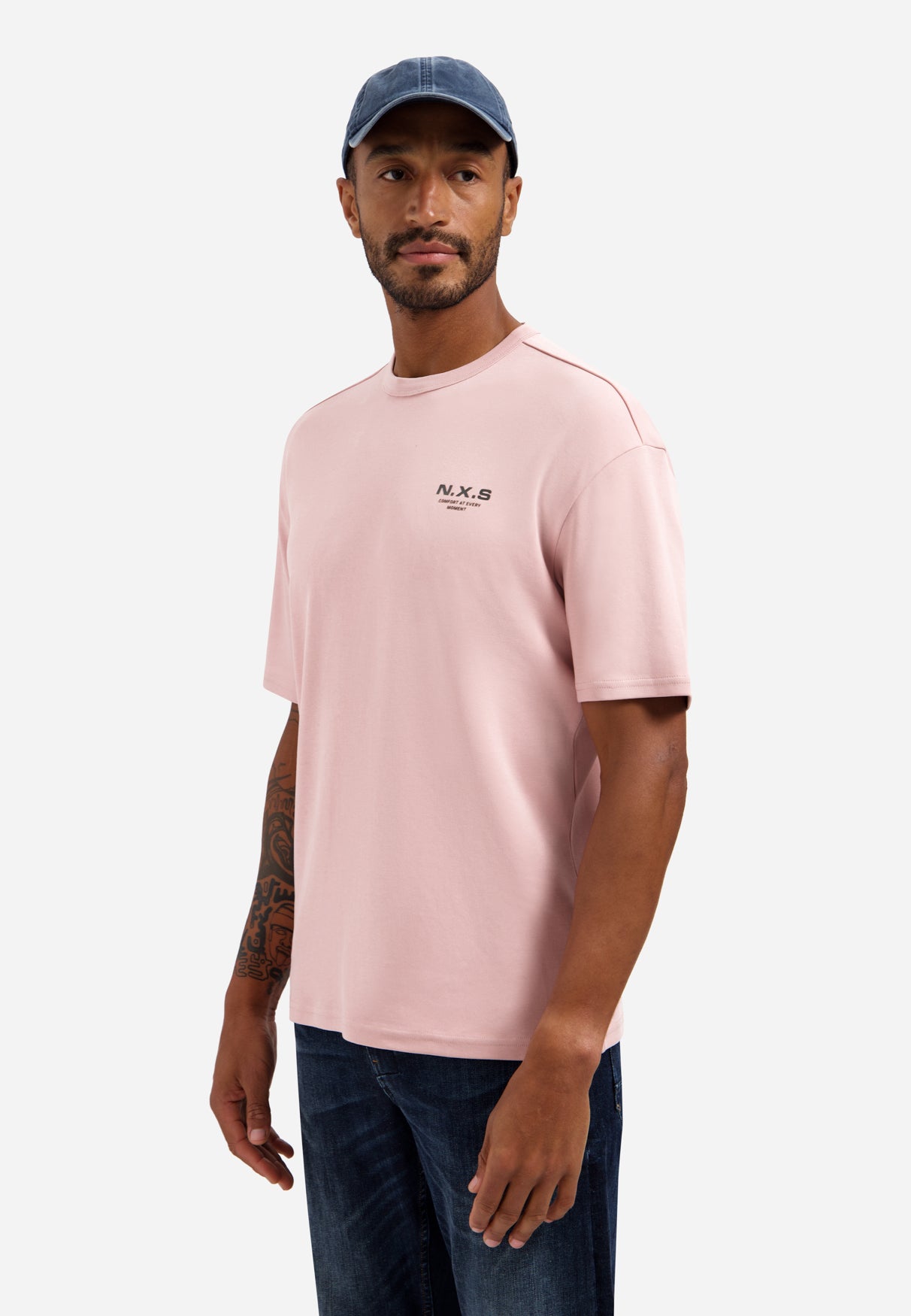 T-shirt épais à col rond | Light Mauve