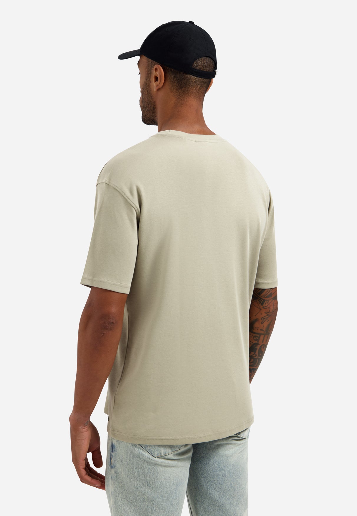 Interlock T-shirt met ronde hals | Taupe