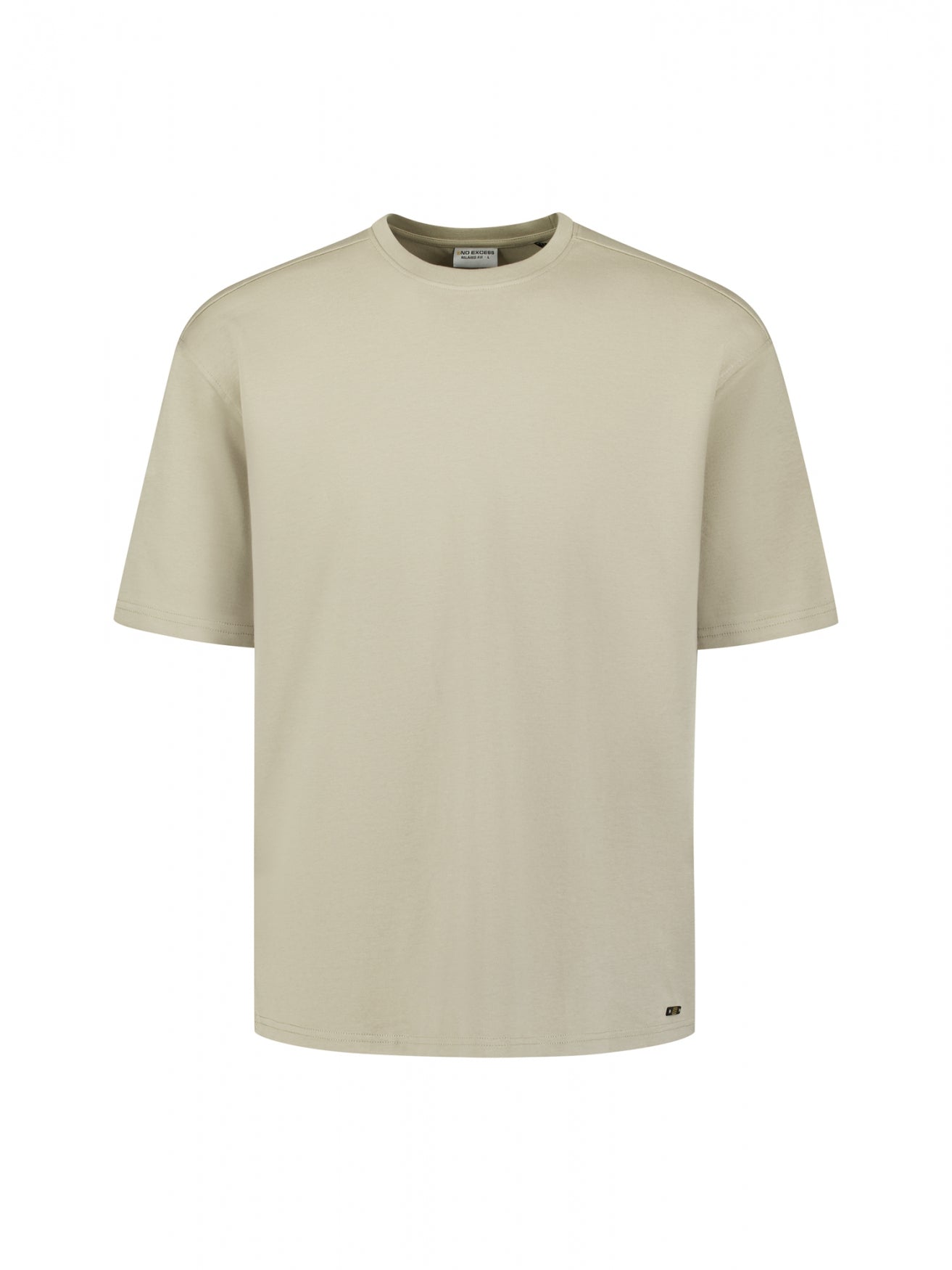 Interlock T-shirt met ronde hals | Taupe