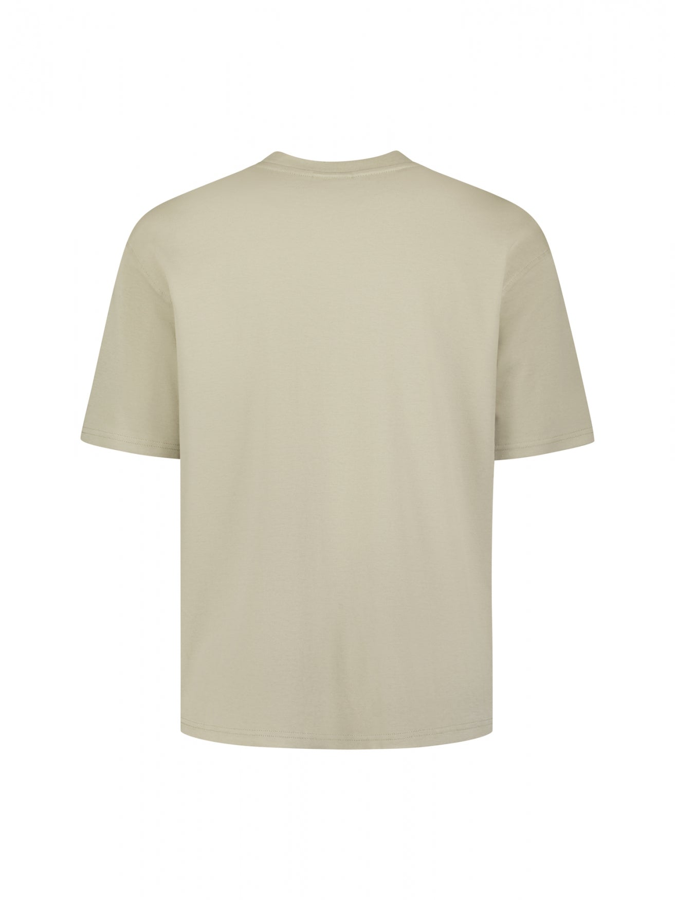Interlock T-shirt met ronde hals | Taupe