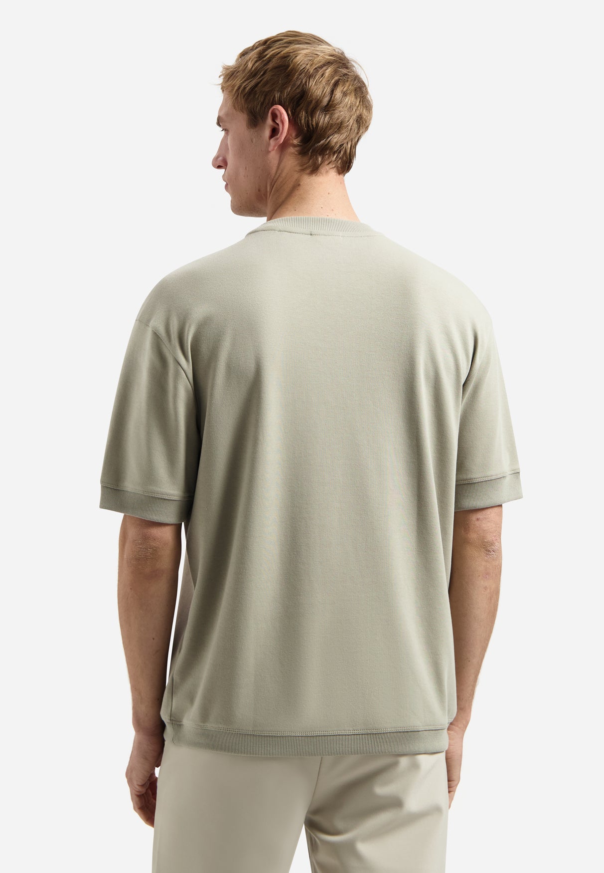Interlock sweat T-shirt | Taupe