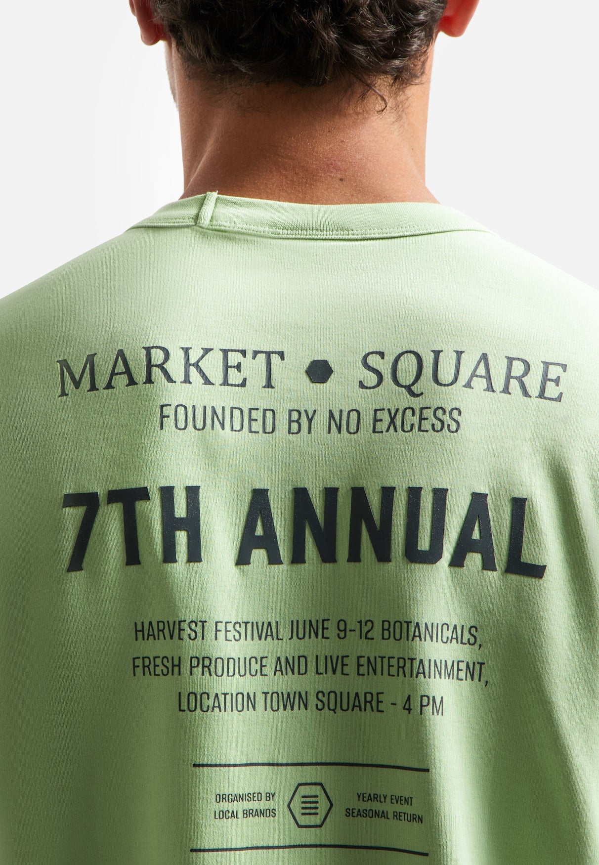 T-shirt interlock avec imprimé dans le dos | Green