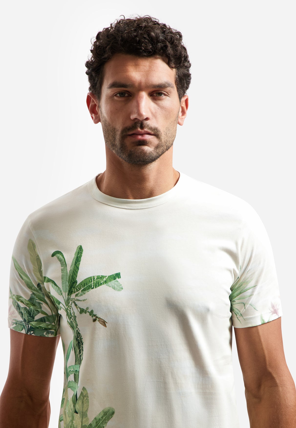 T-shirt met botanische print | Green