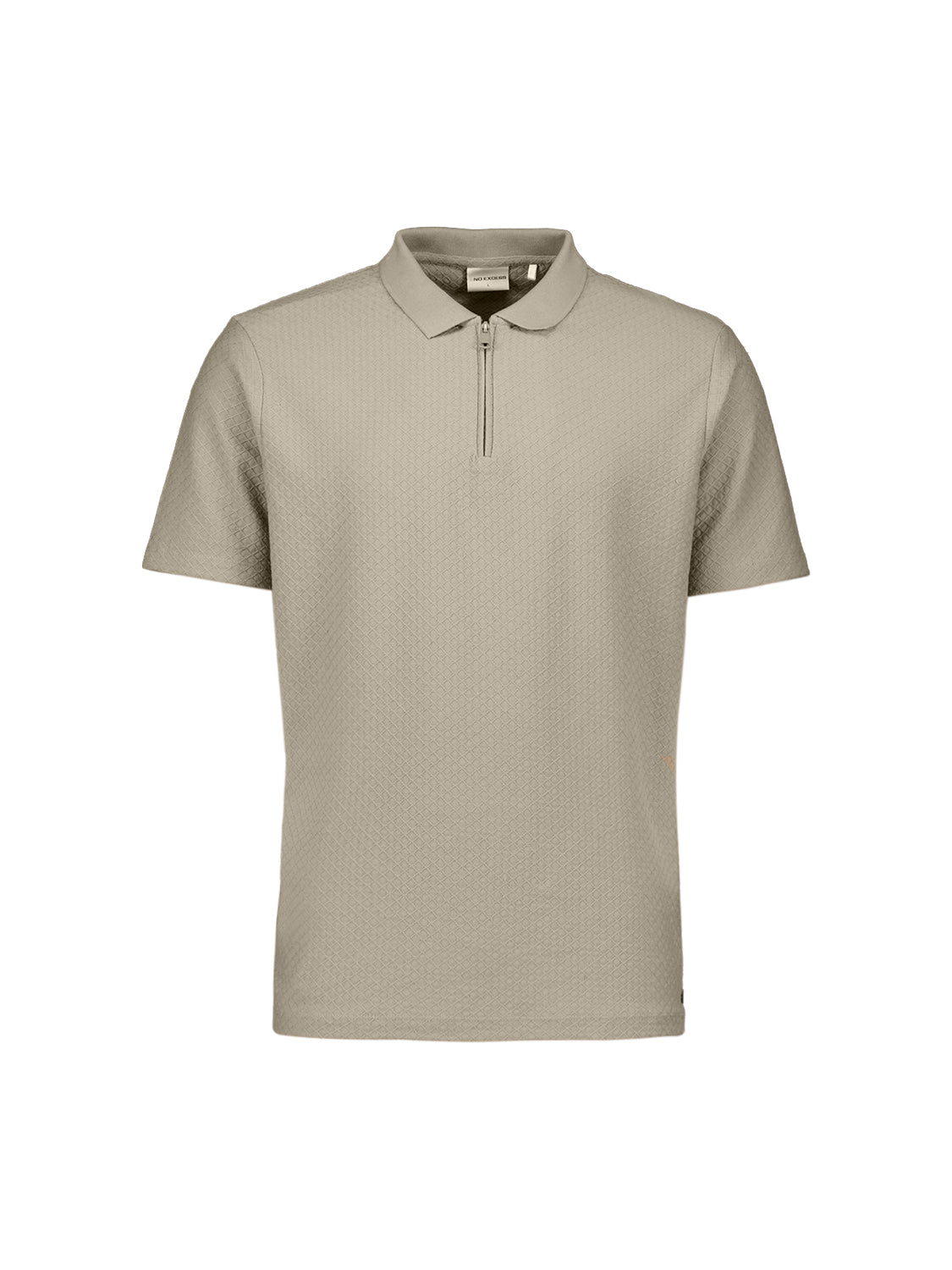 Jacquard polo shirt with a zipper | Taupe