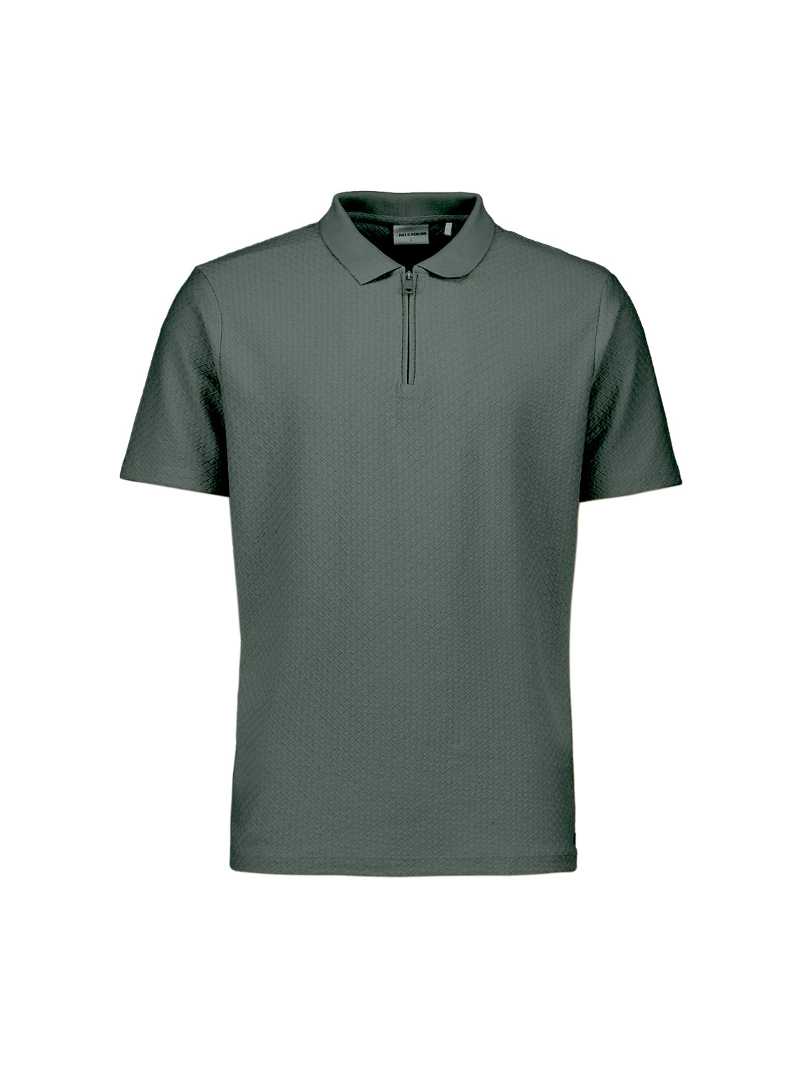 Jacquard polo met rits | Dark Steel