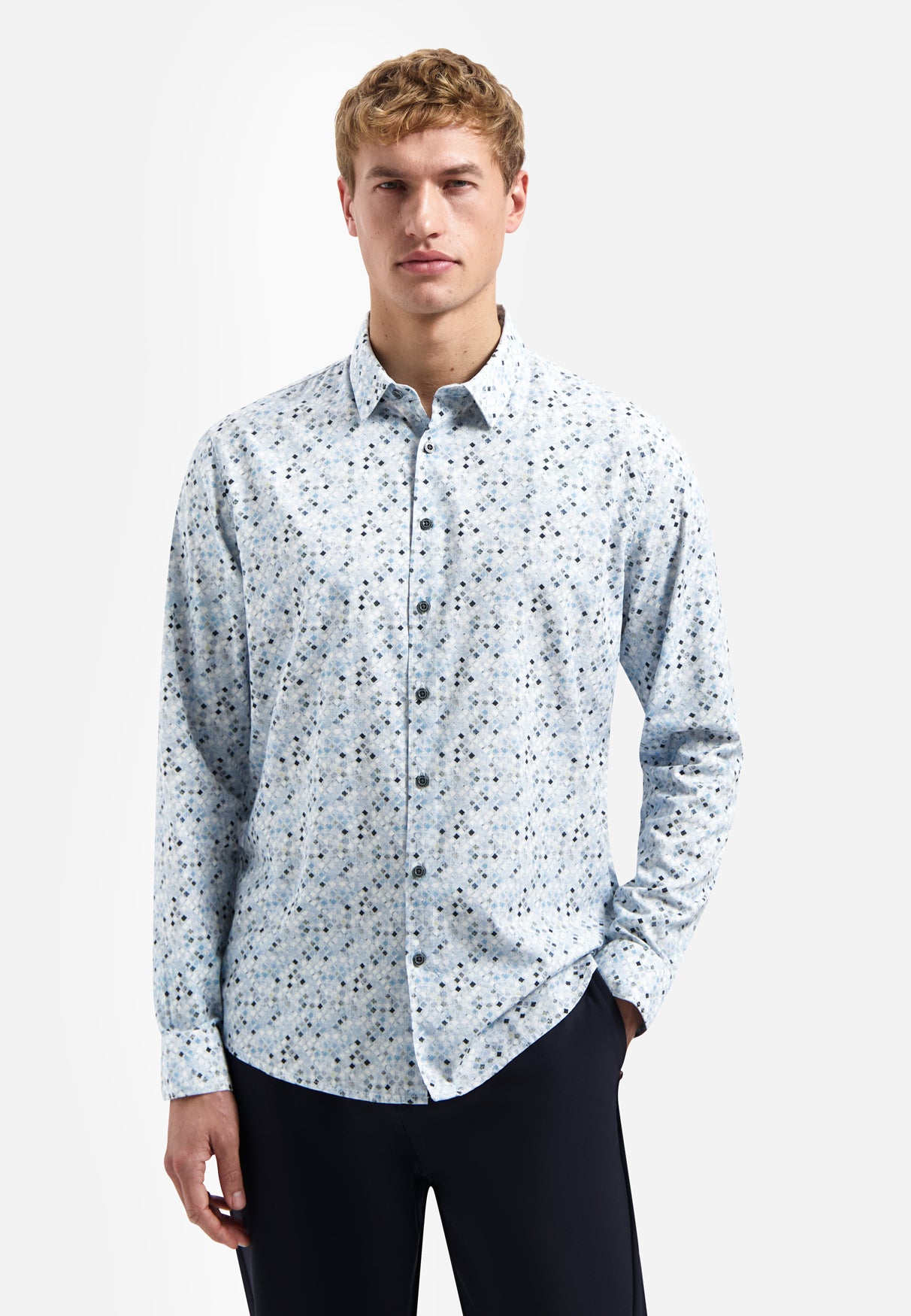 Chemise avec micro-imprimé | Blue