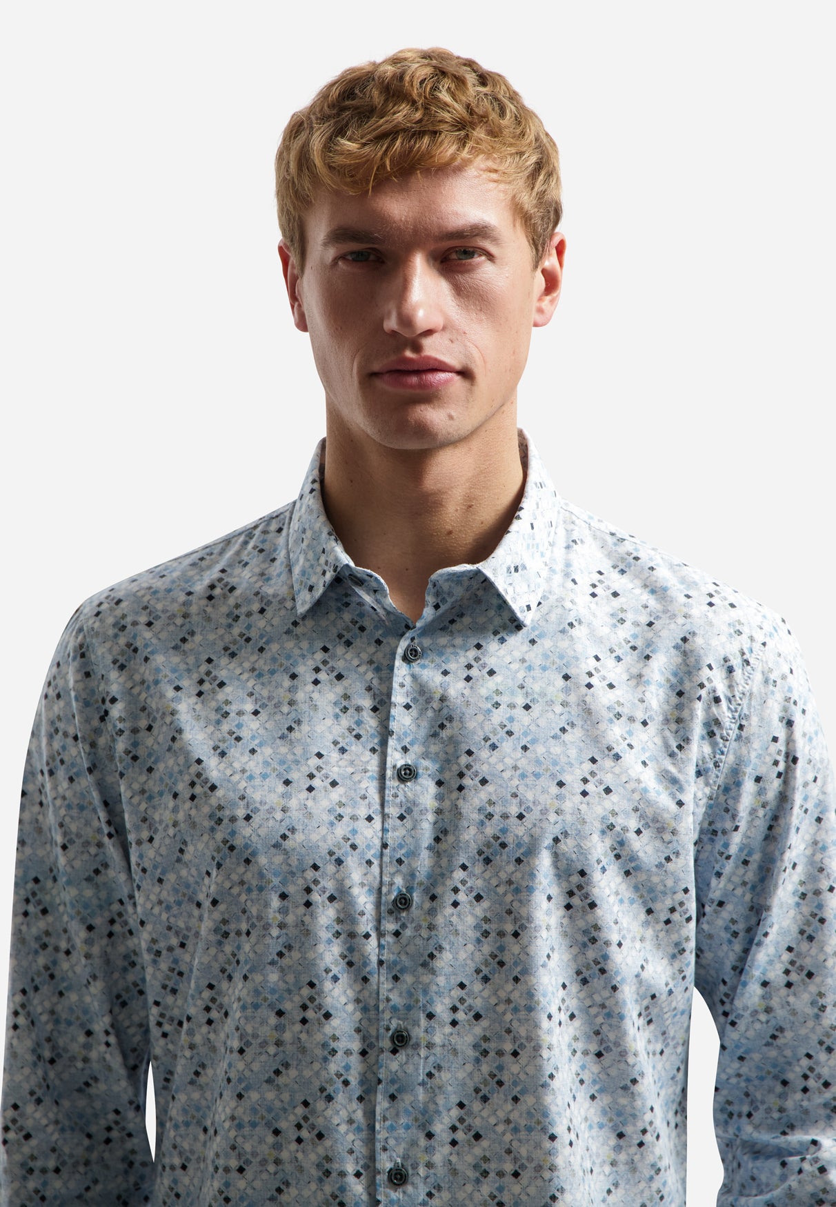Shirt with microprint | Blue