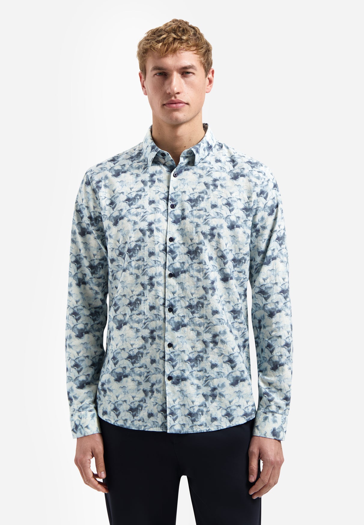 Chemise avec imprimé floral | Blue