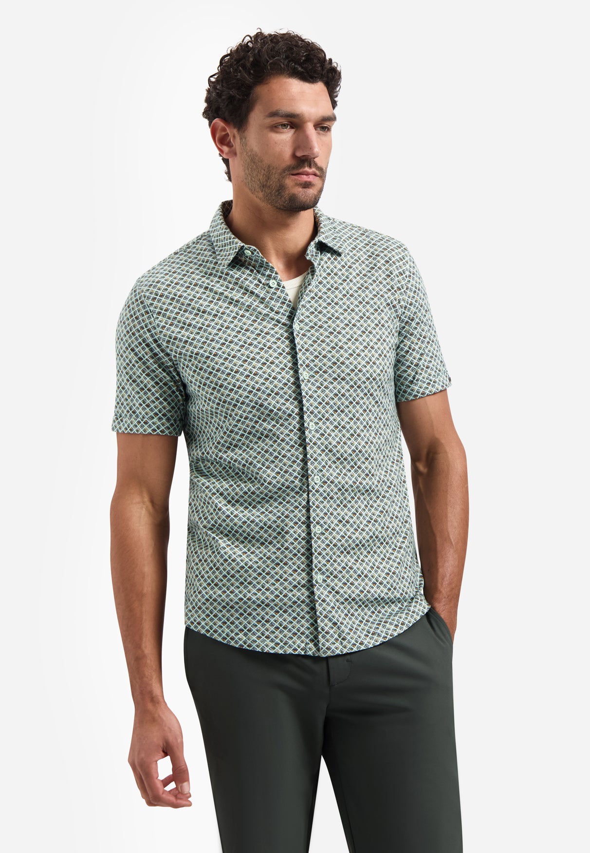 Chemise imprimée à manches courtes | Green