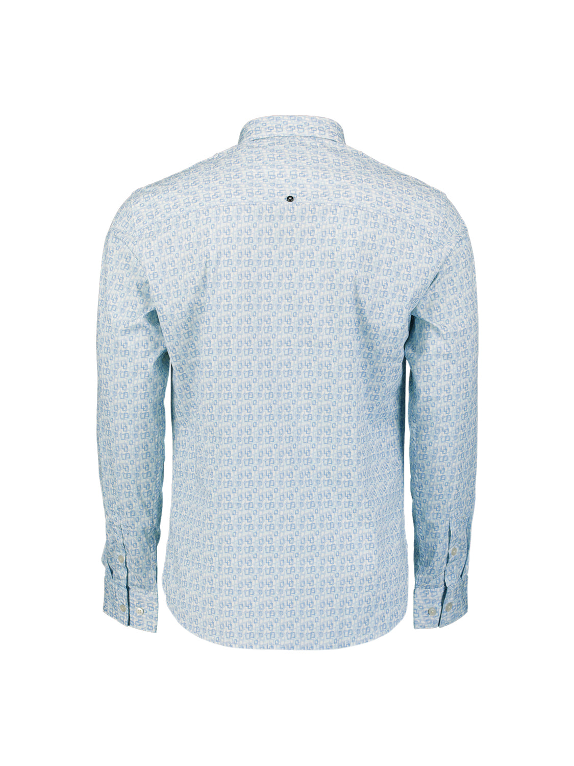 Stretch shirt met all-over print. | Blauw