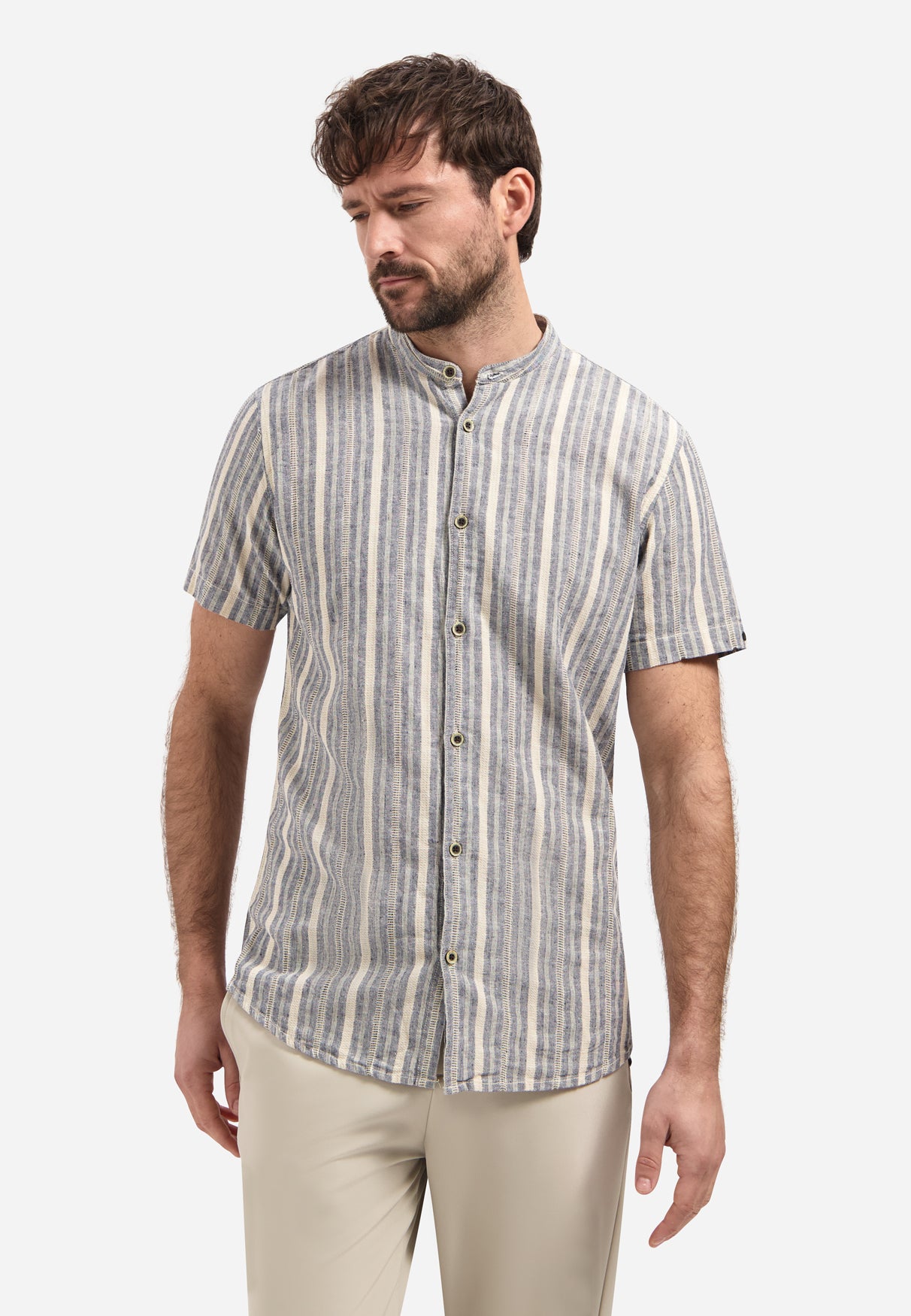 Chemise à manches courtes rayée | Blue