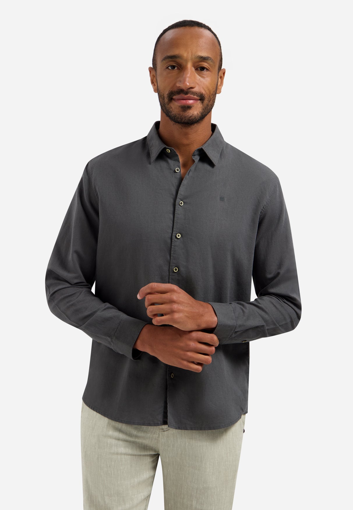 Chemise en lin mélangé | Dark Steel