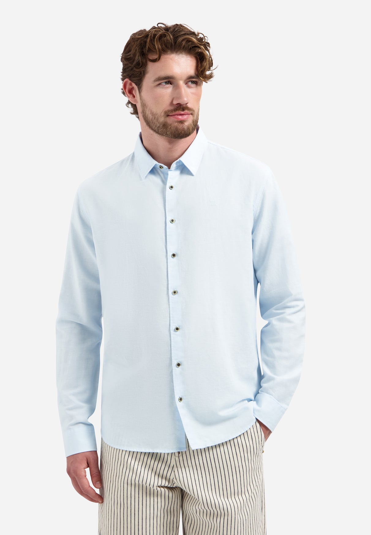 Chemise en lin mélangé | Sky