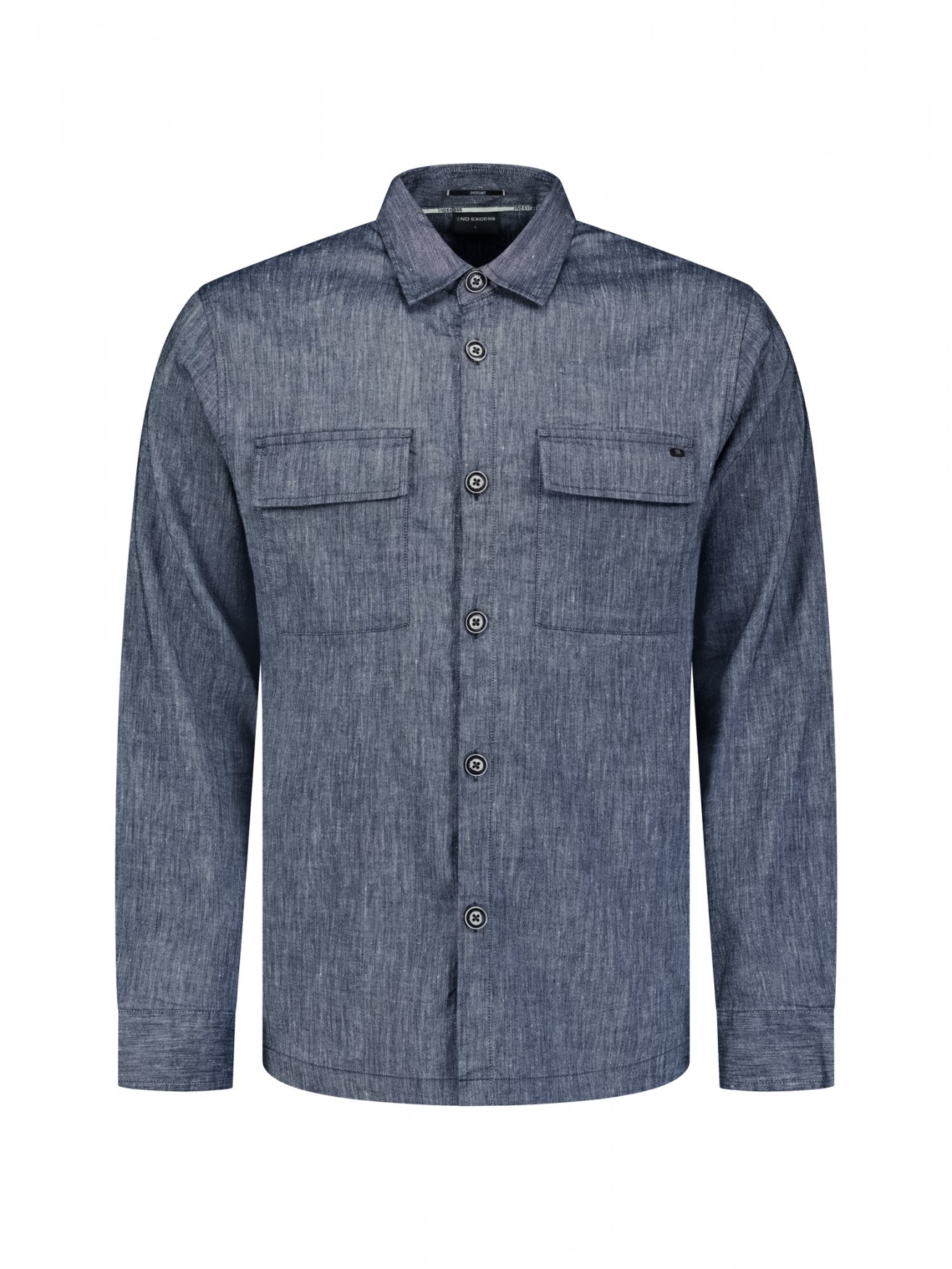 Two-tone linen overshirt | Night