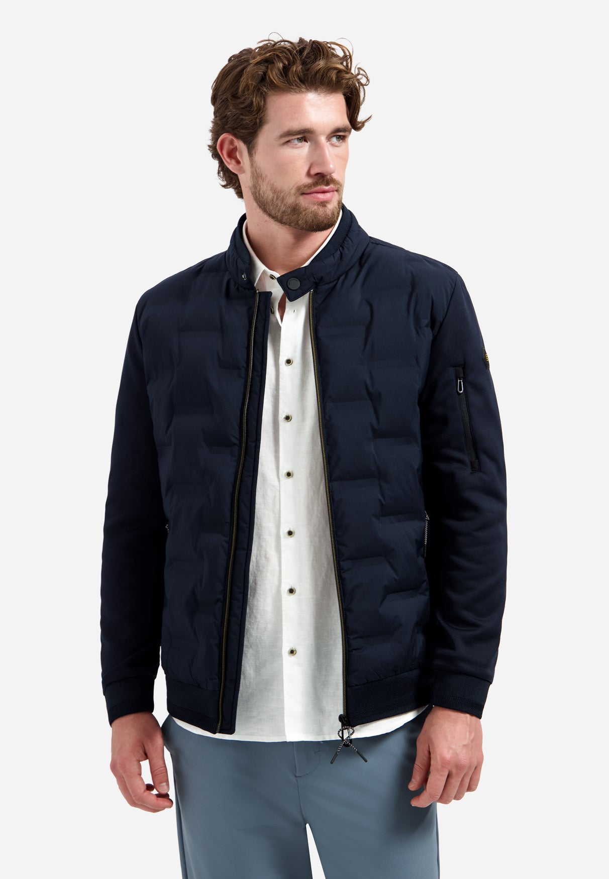 Veste courte rembourrée avec détails en maille | Night