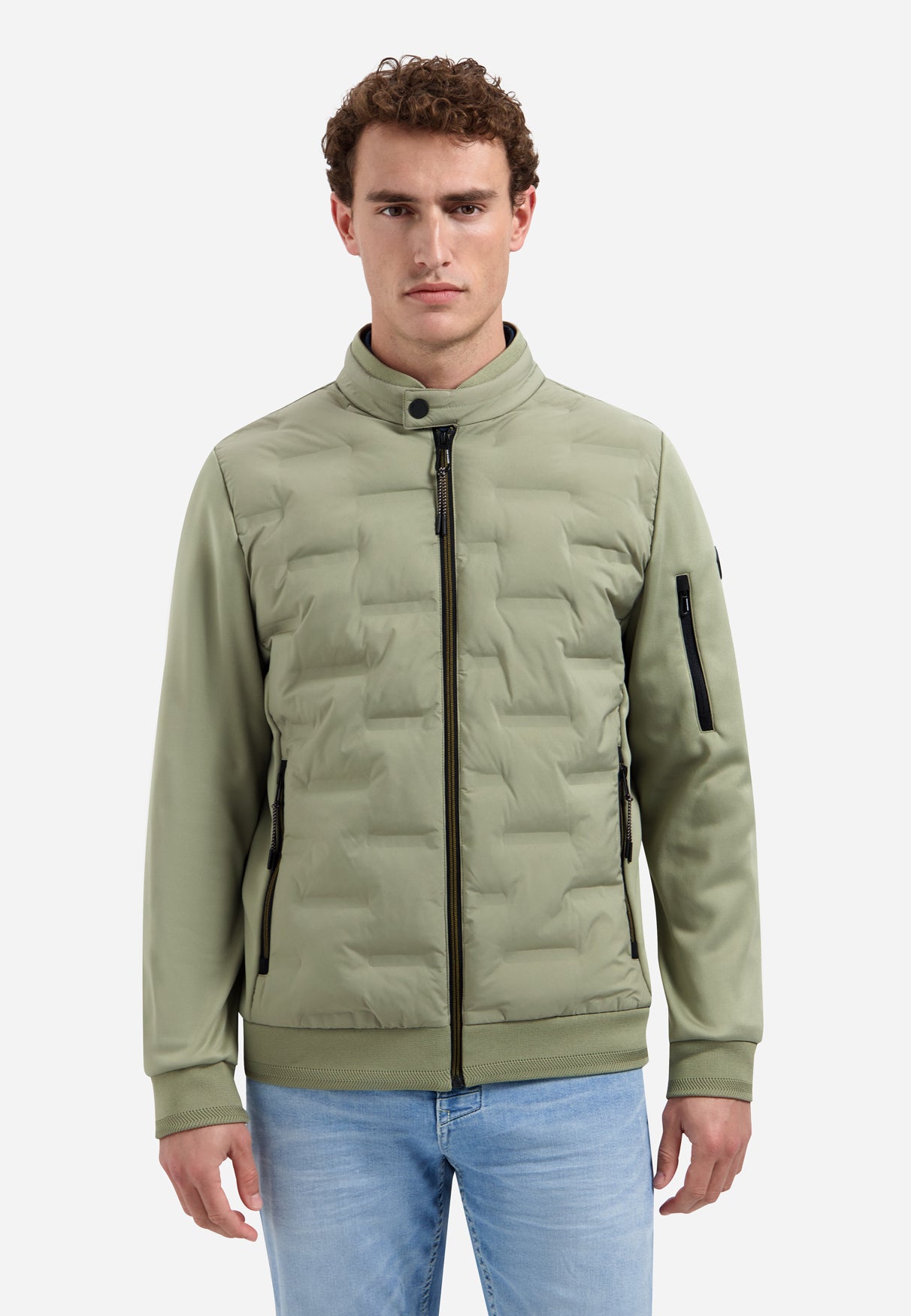 Veste courte rembourrée avec détails en maille | Light Army