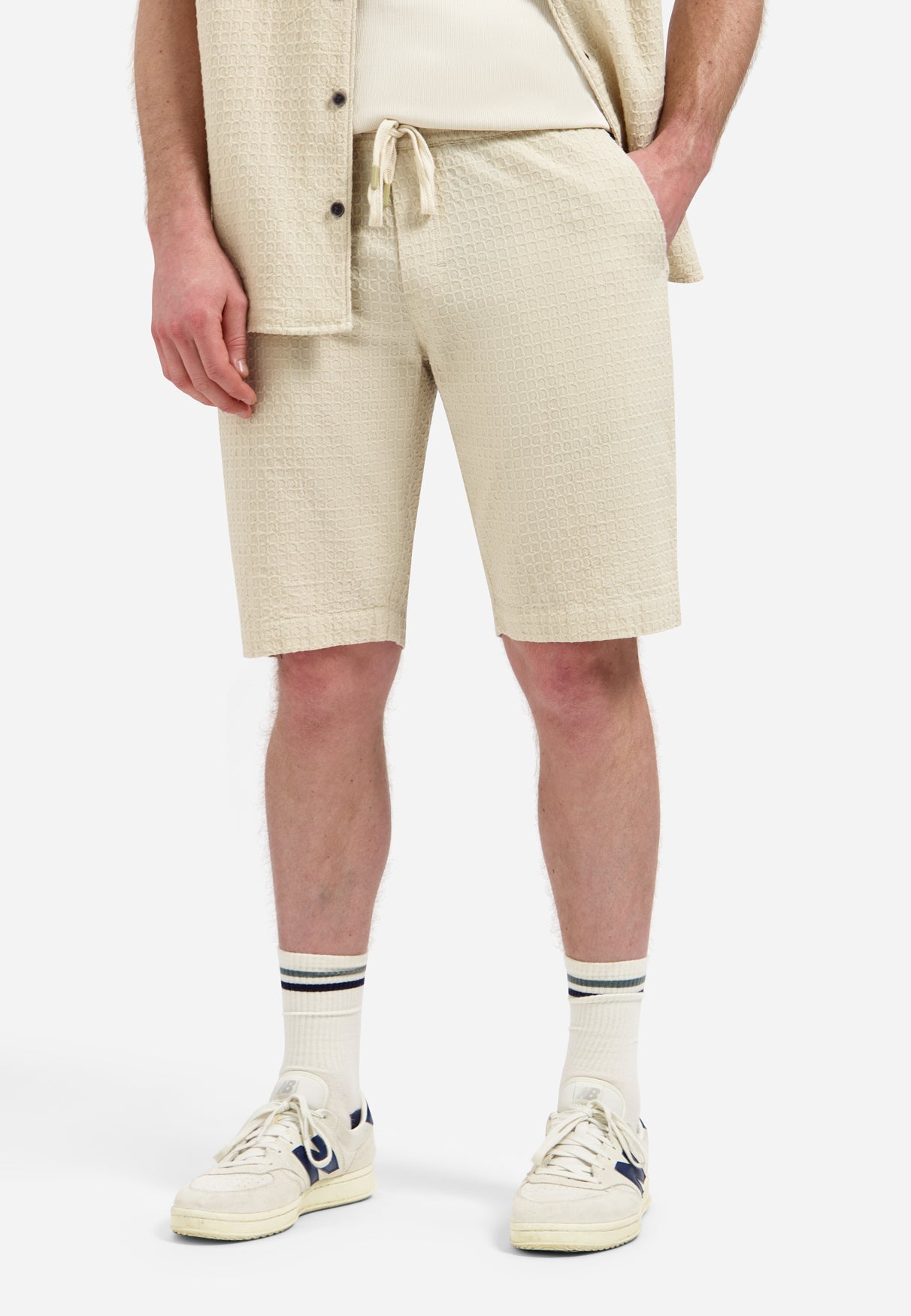Jacquard chino short | Desert