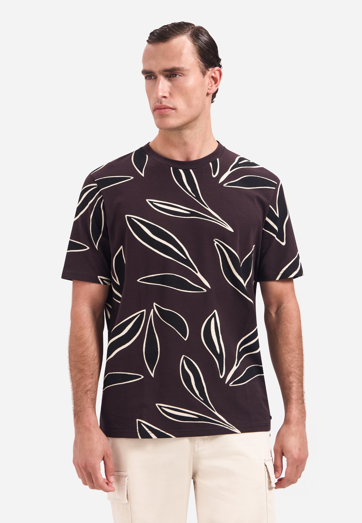 T-shirt met korte mouwen en print | Dark Brown