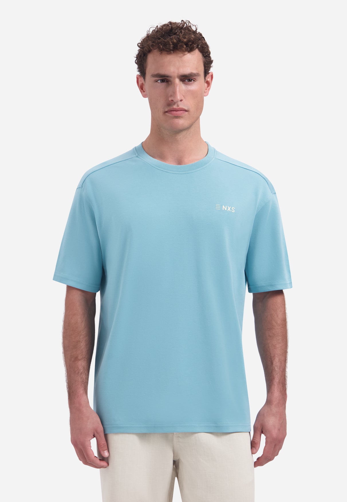 T-shirt à col rond, manches courtes et imprimé dans le dos | Seablue