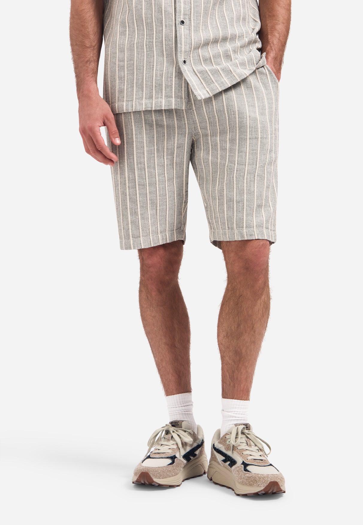 Gestreepte cargoshort met trekkoord | Sand