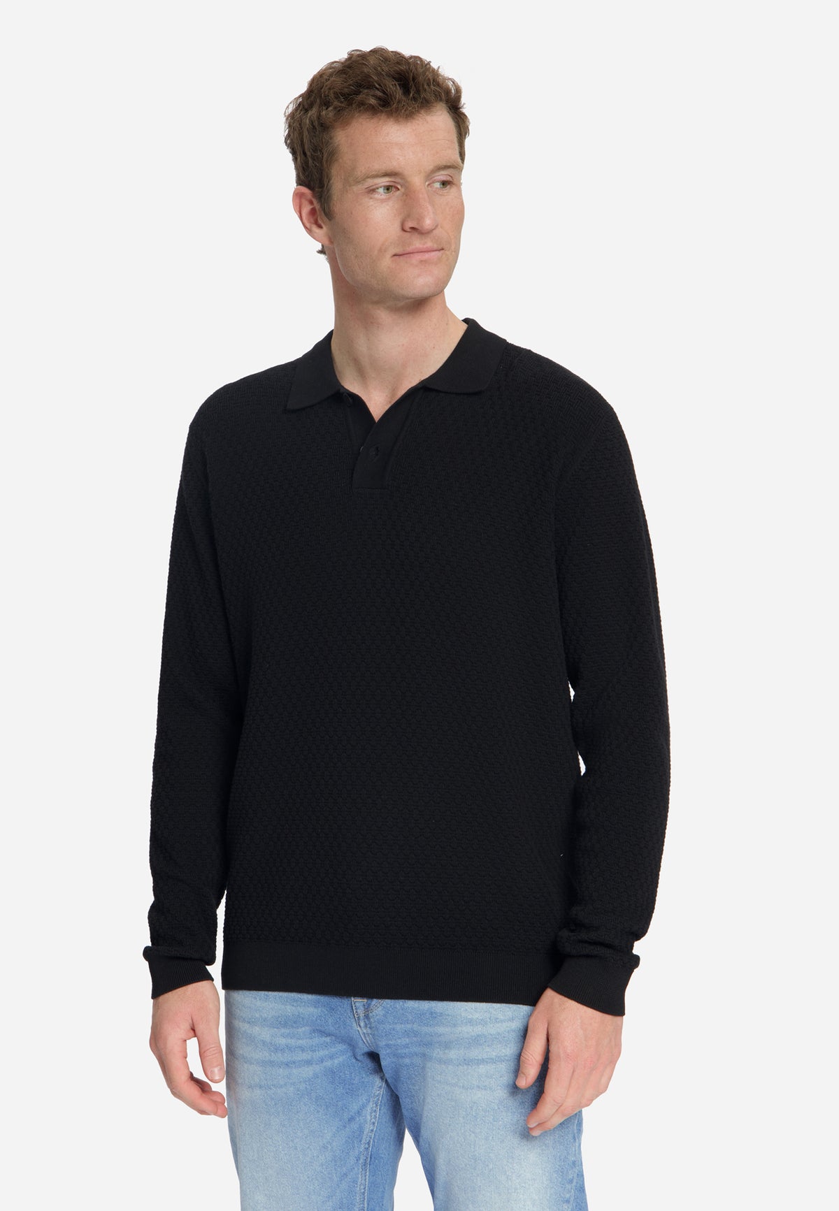 Jacquard-polotrui | Zwart