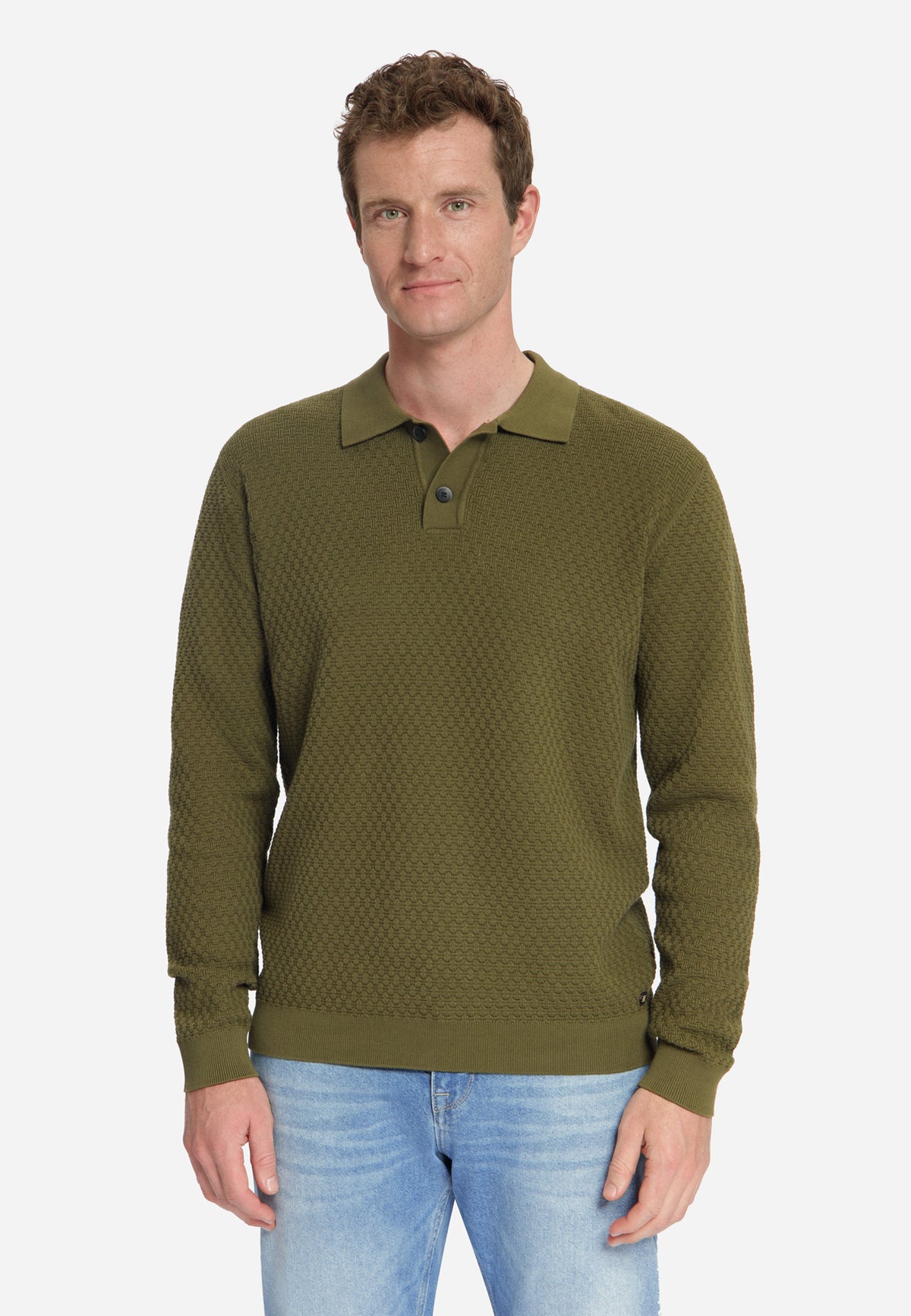 Pull polo jacquard | Moss