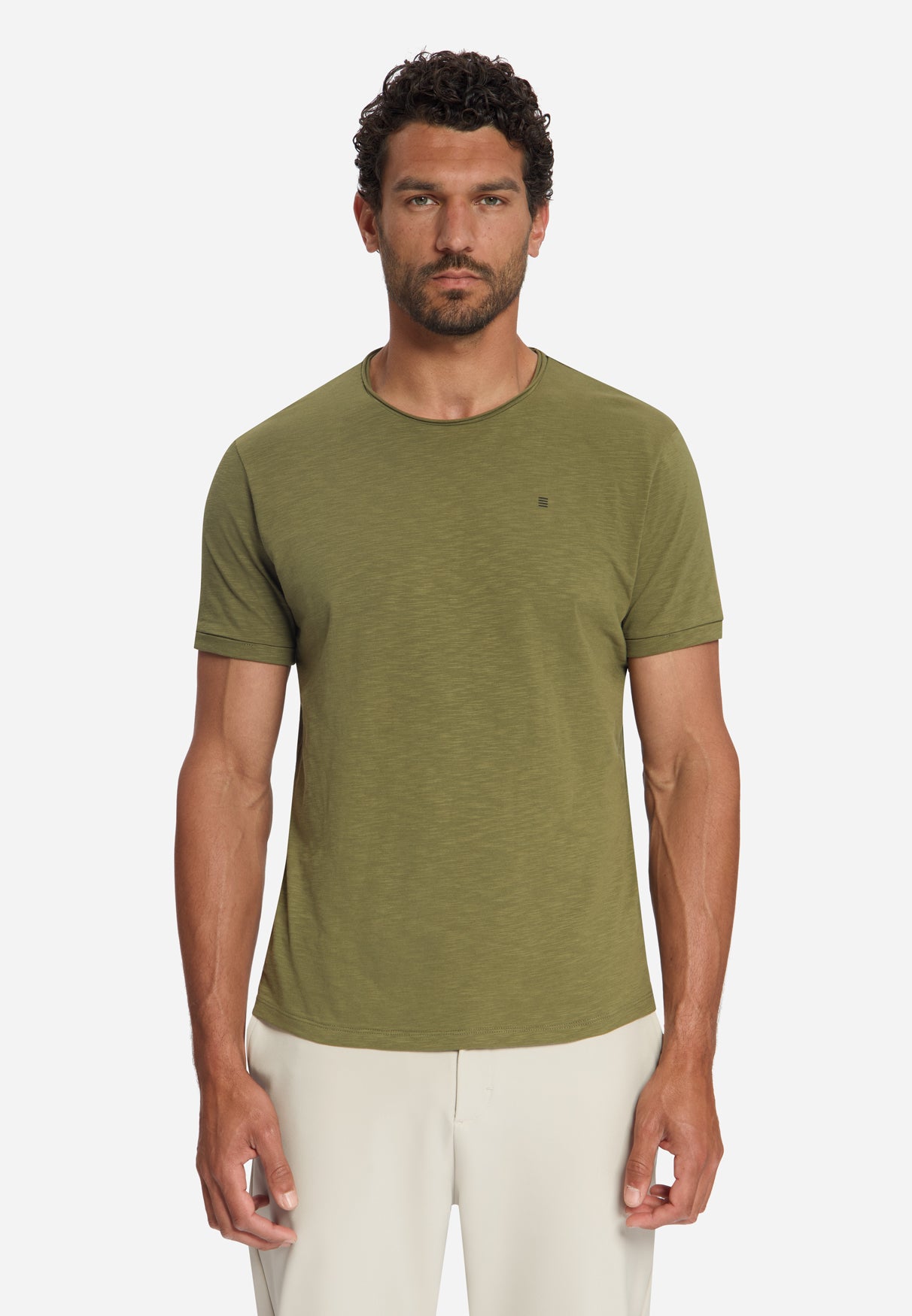 Katoenen Slub T-shirt | Moss
