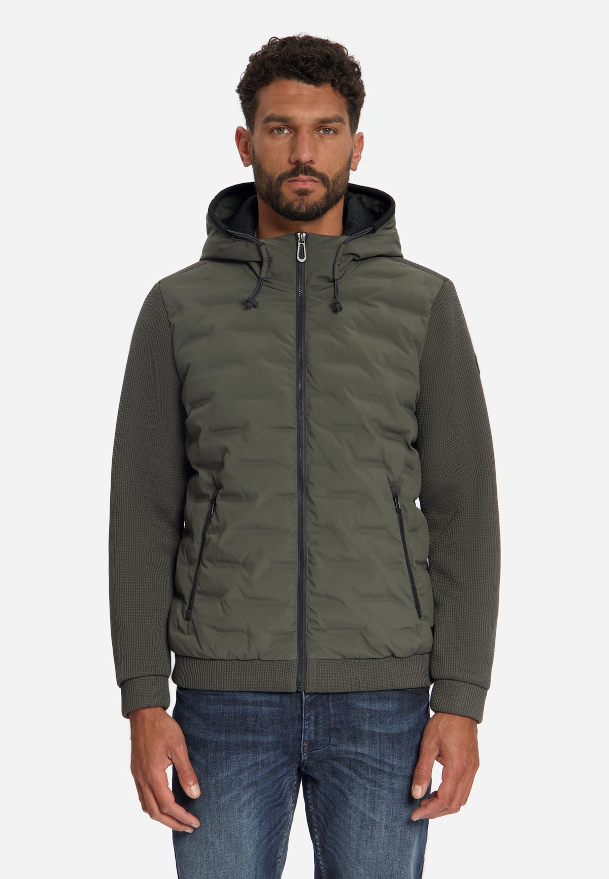 Veste en maille matelassée à capuche | Army