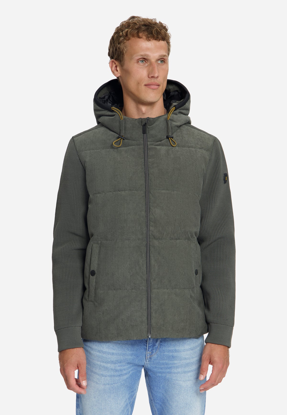 Veste à capuche en velours côtelé mélangé | Army
