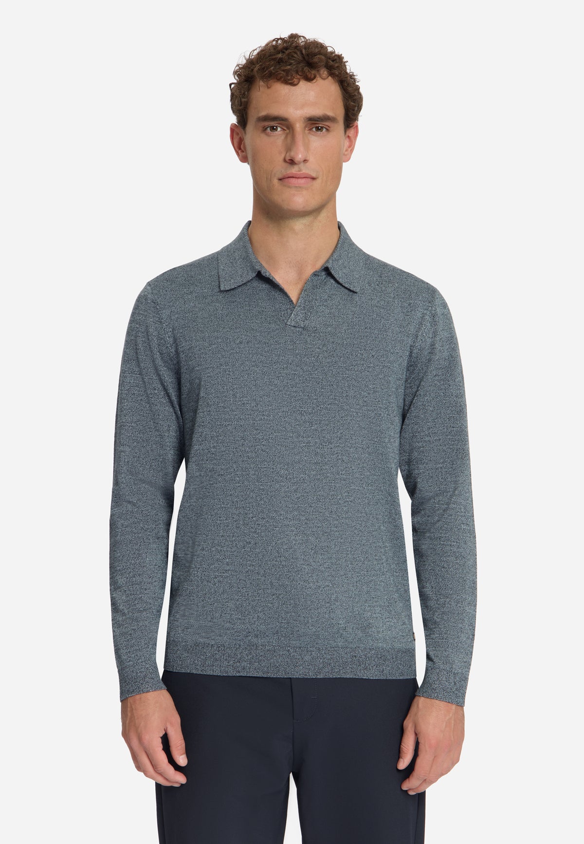 Pull polo chiné | Dusty Blue