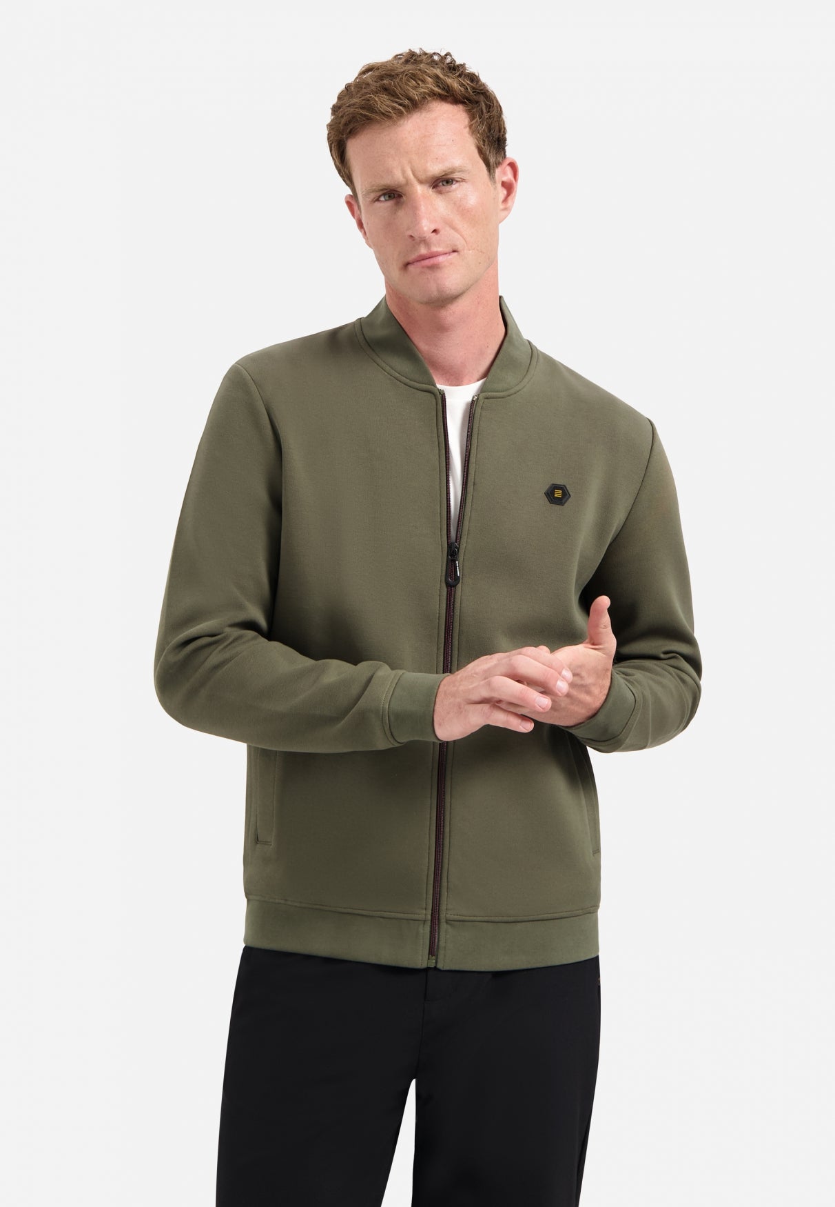 Gilet zippé Basics Intemporels | Dark Moss