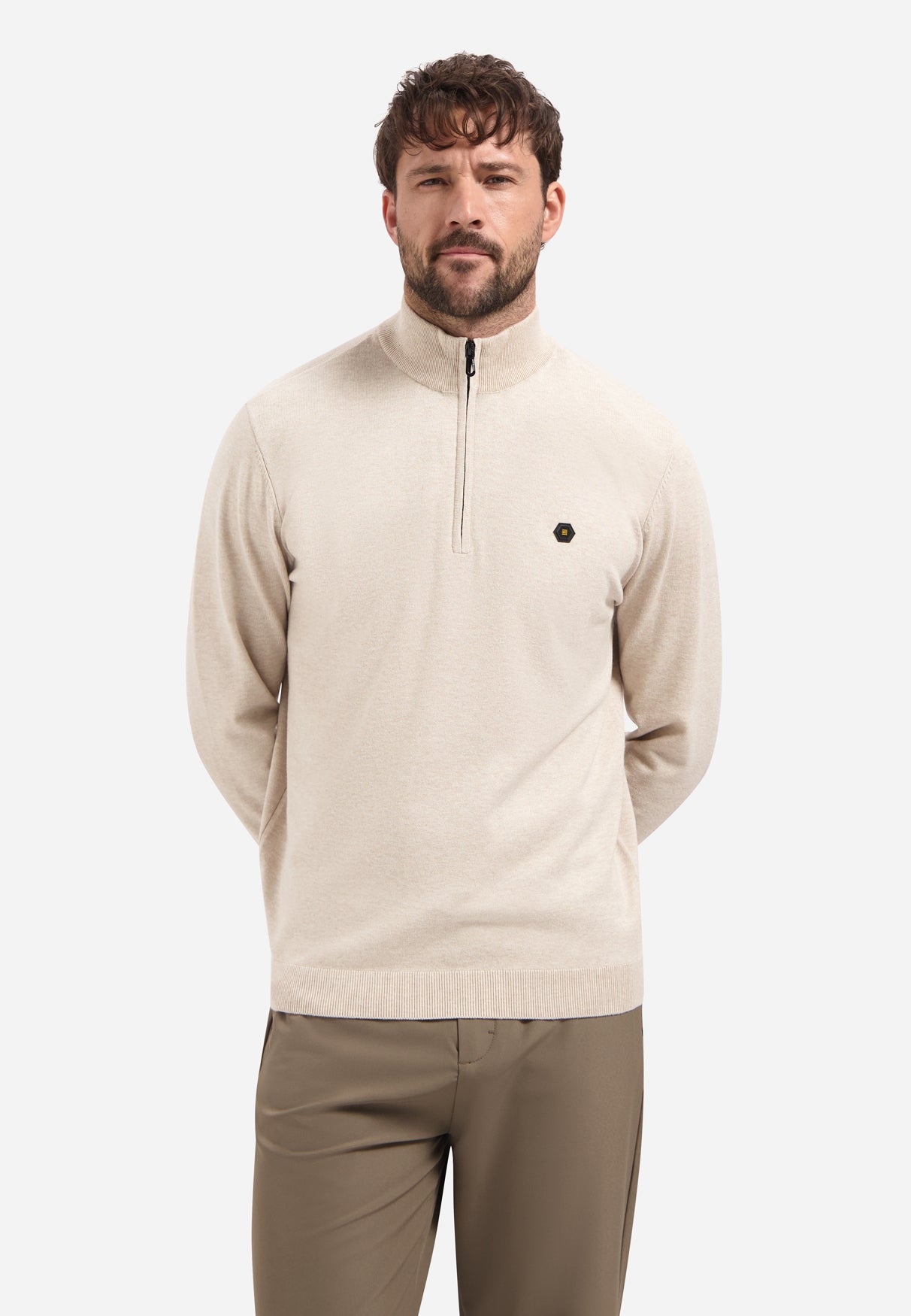 Timeless Basics Half Zip Jumper | Desert