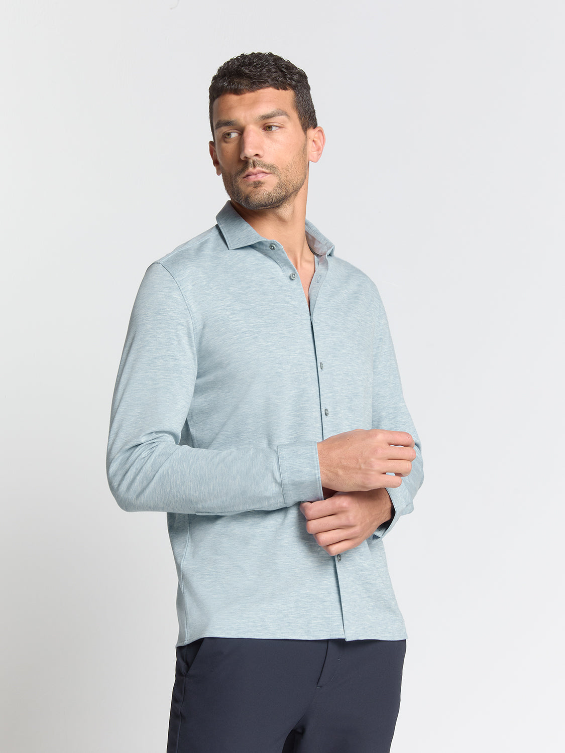 Chemise en jersey Timeless Basics | Dusty Blue